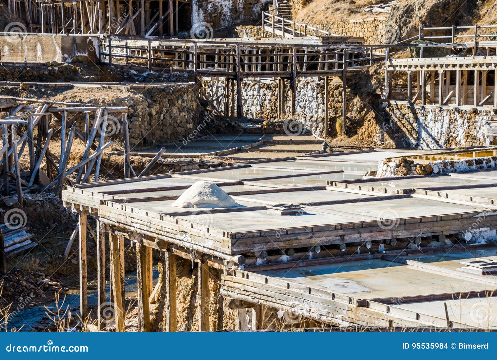 salt valley of aÃÂ±ana, old salt mine from alava, basque country, spain