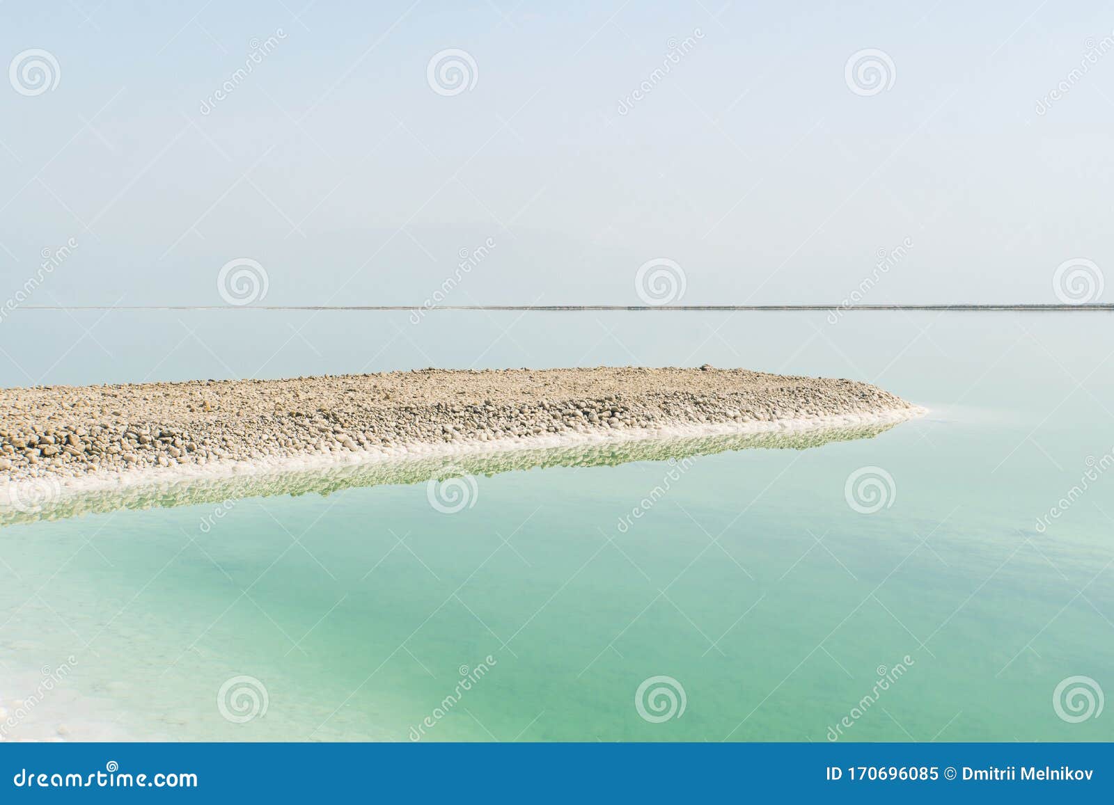 Salt Water in the Dead Sea. Bottom of the Salt Under the Turquoise Water. Salt Deposits Stock