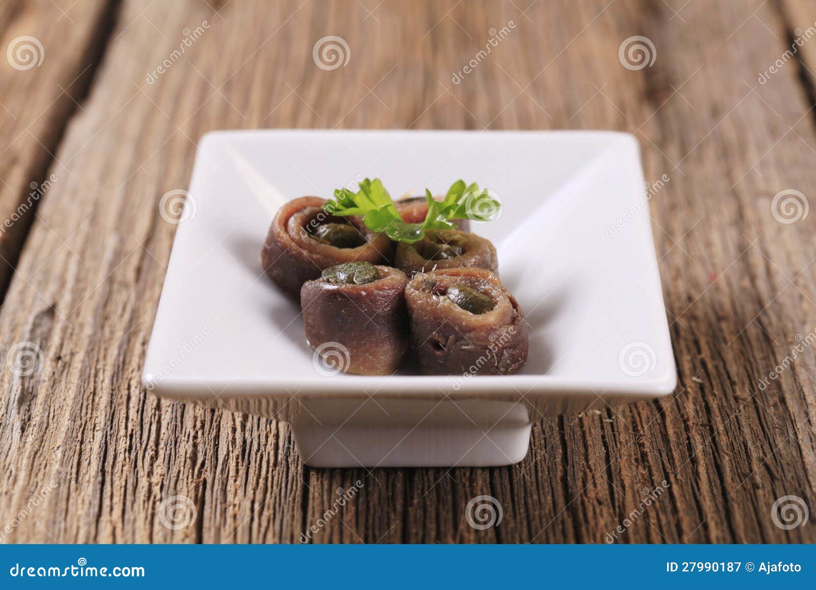 Salted Anchovies with Capers Stock Image Image of salted, fillets