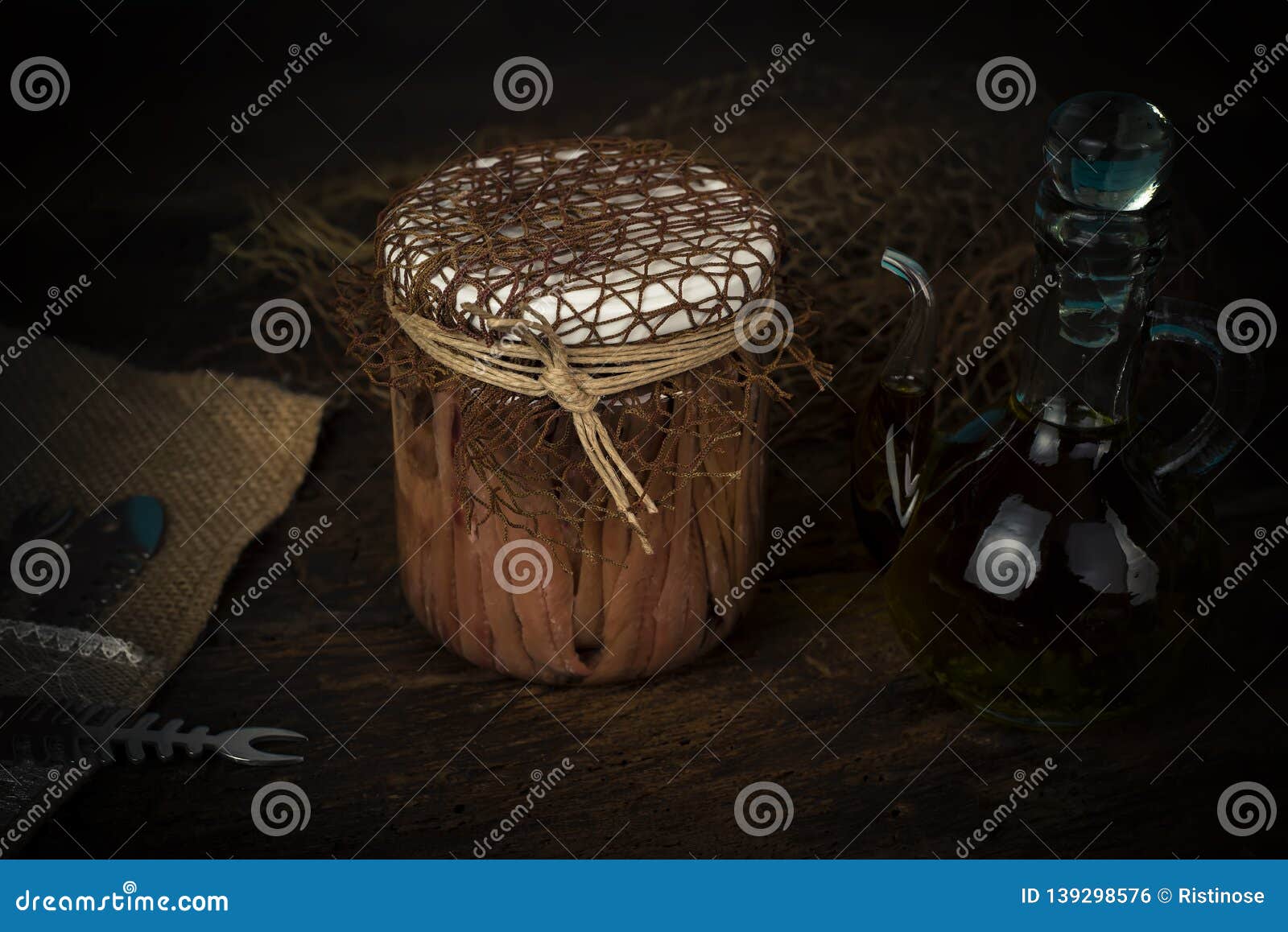 salted cantabrian sea anchovie in olive oil canned