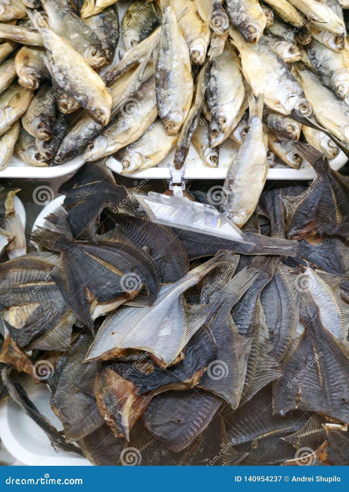 Salted Dried Fish on the Market Shelf Stock Image Image of nature