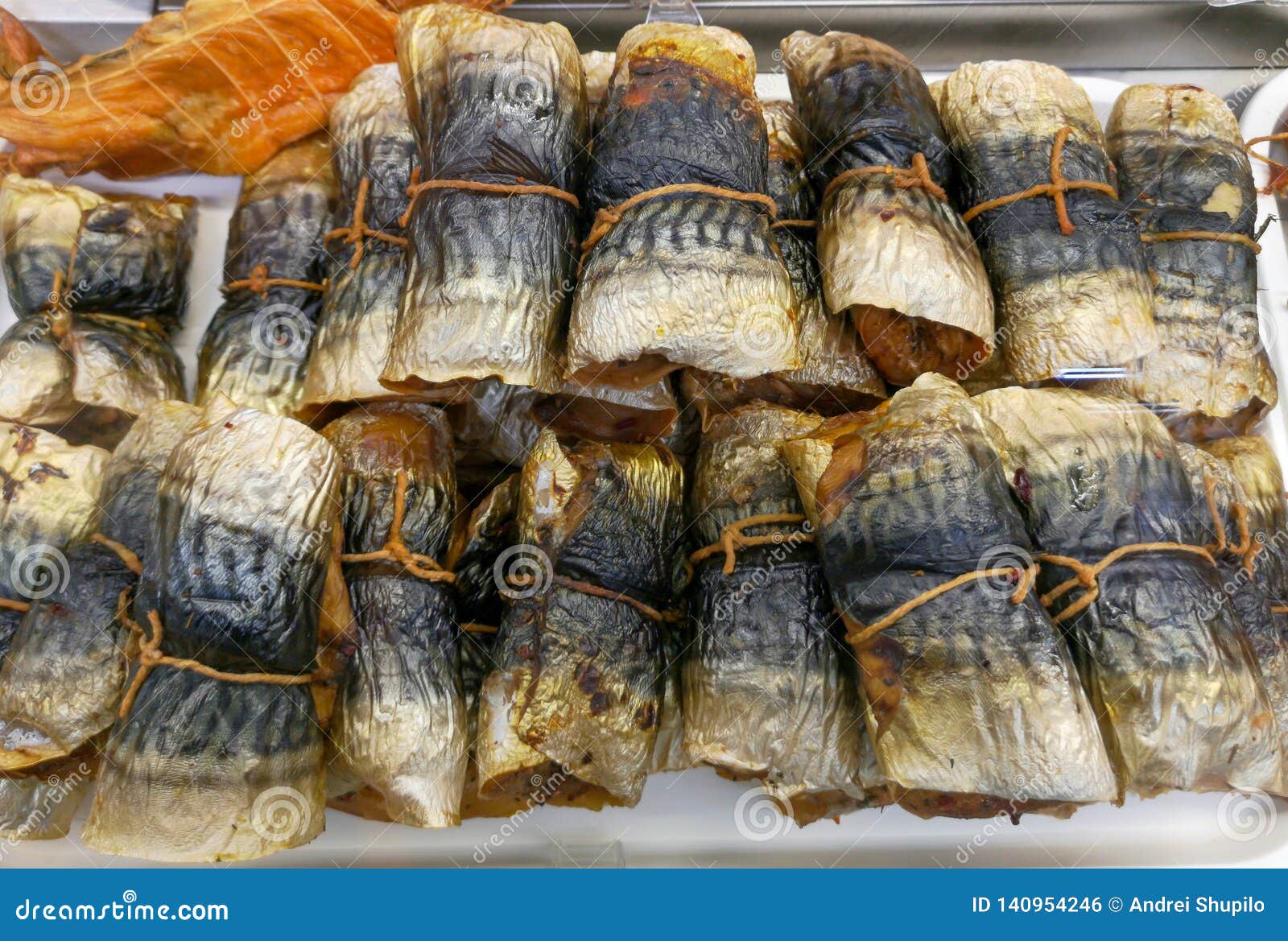 Salted Dried Fish on the Market Shelf Stock Photo Image of closeup