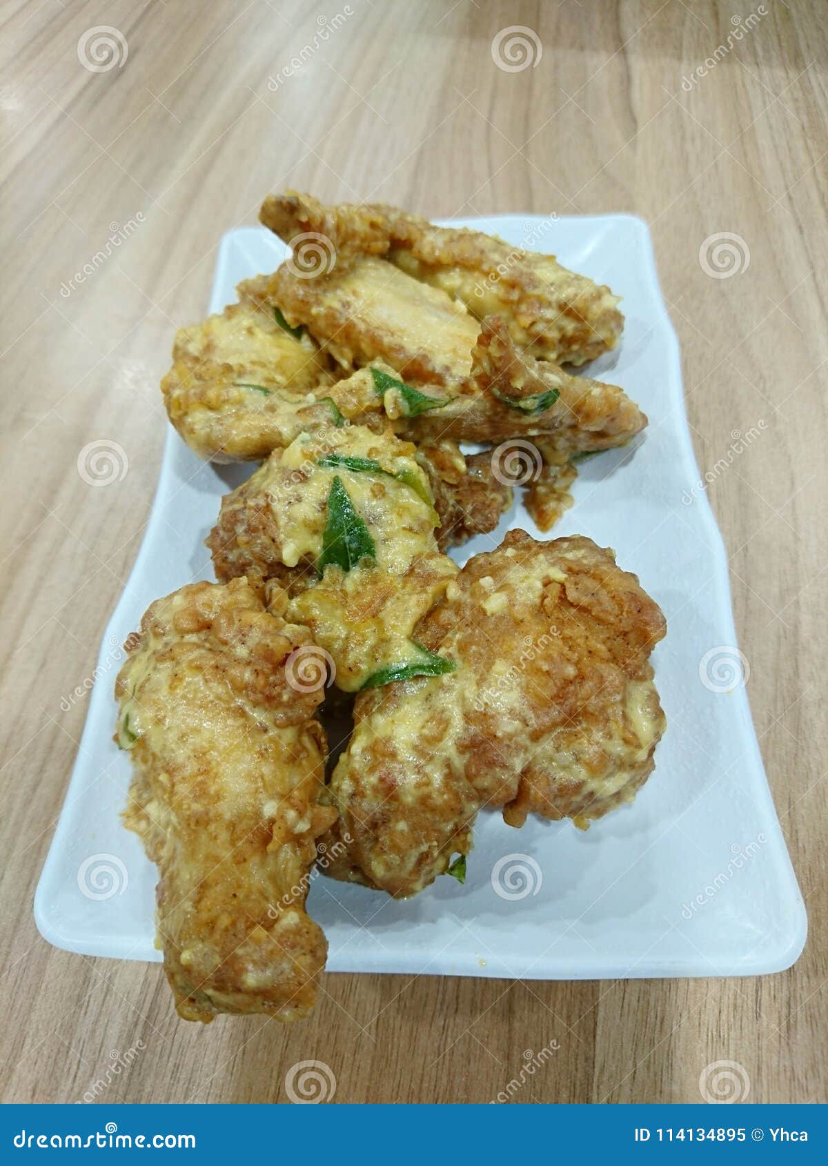 Salted egg chicken wings stock image. Image of food 114134895