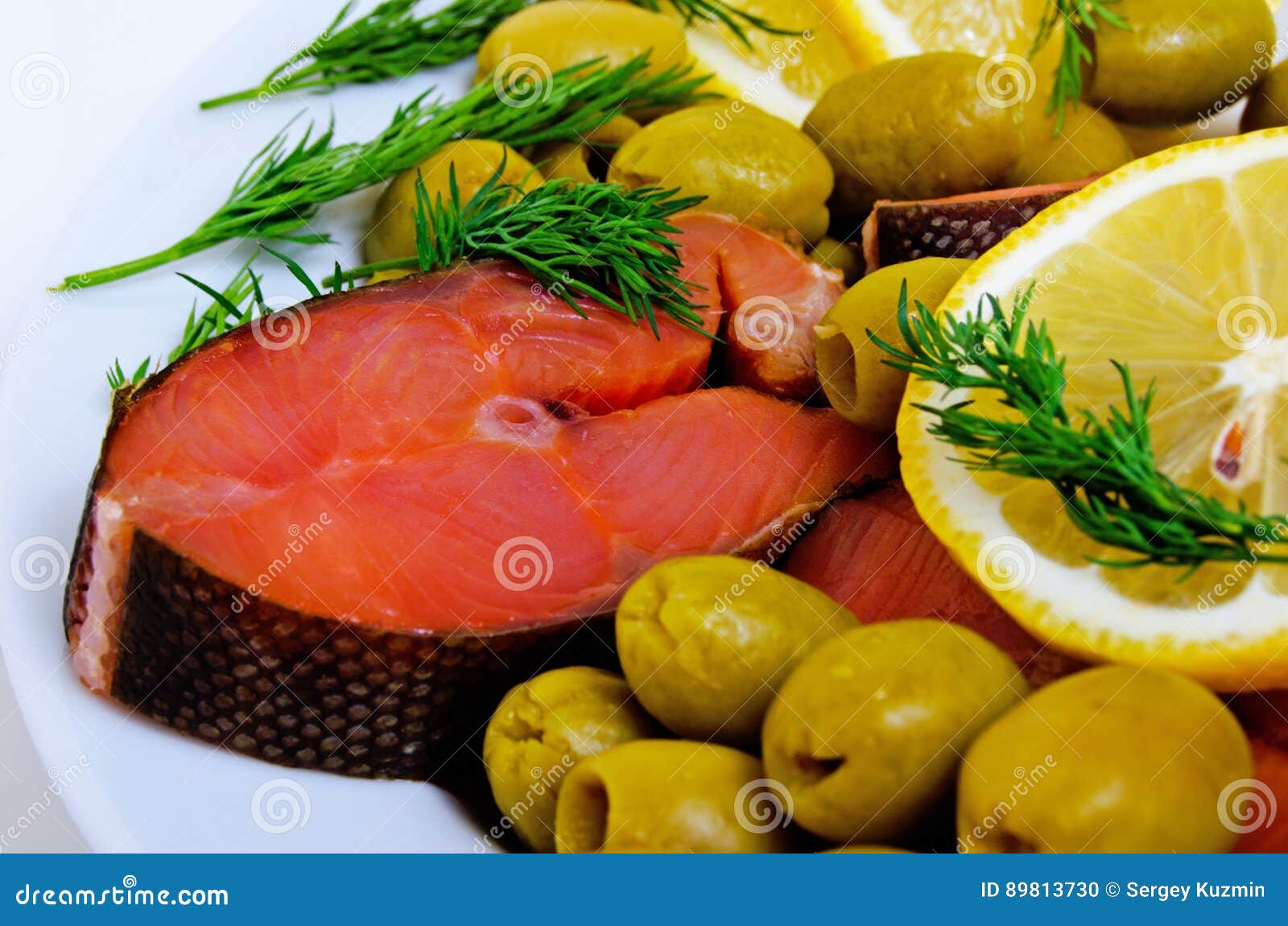Salted pink salmon. stock photo. Image of still, menu 89813730