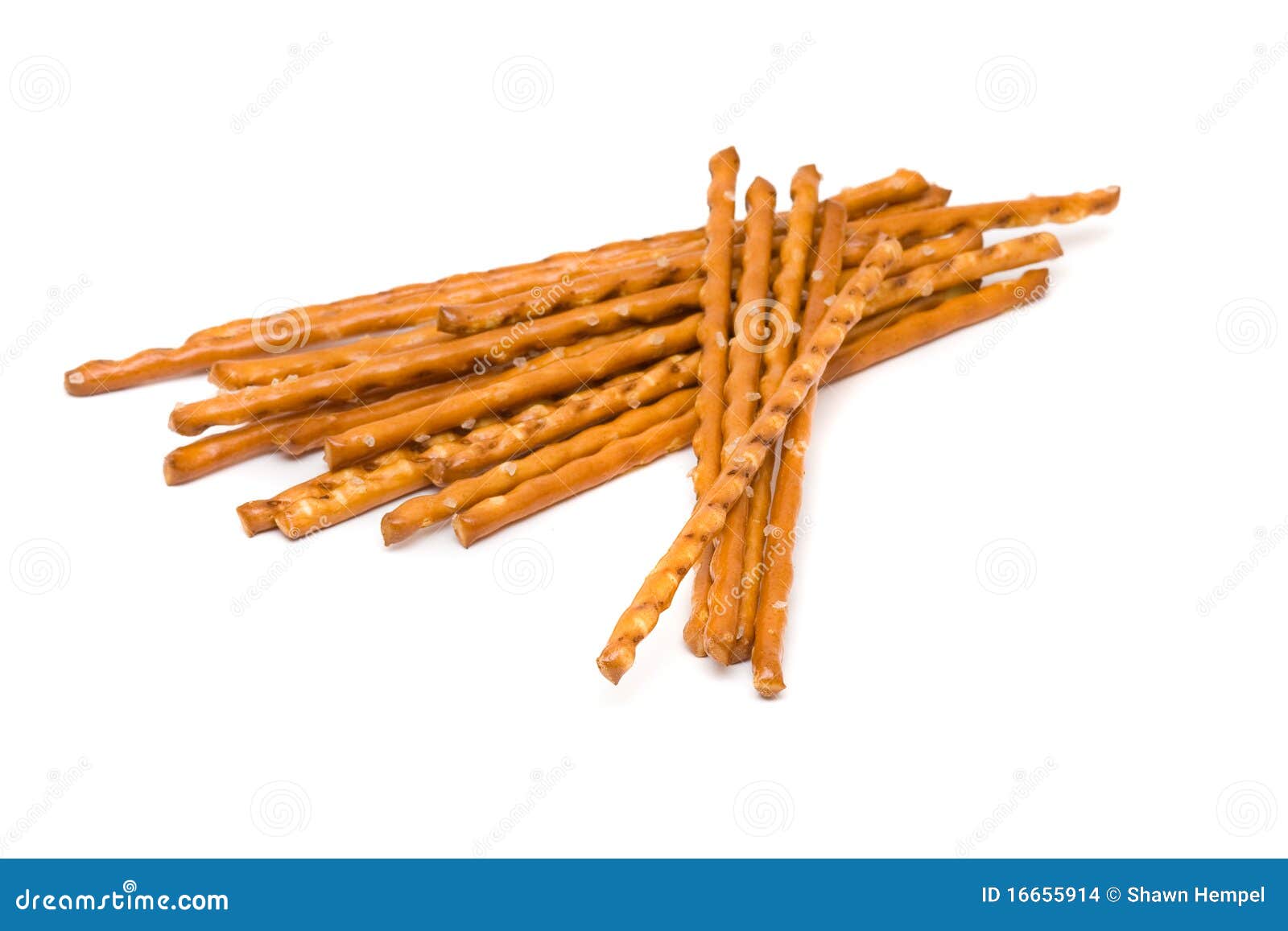 Salted pretzel stick stock photo. Image of group, white 16655914