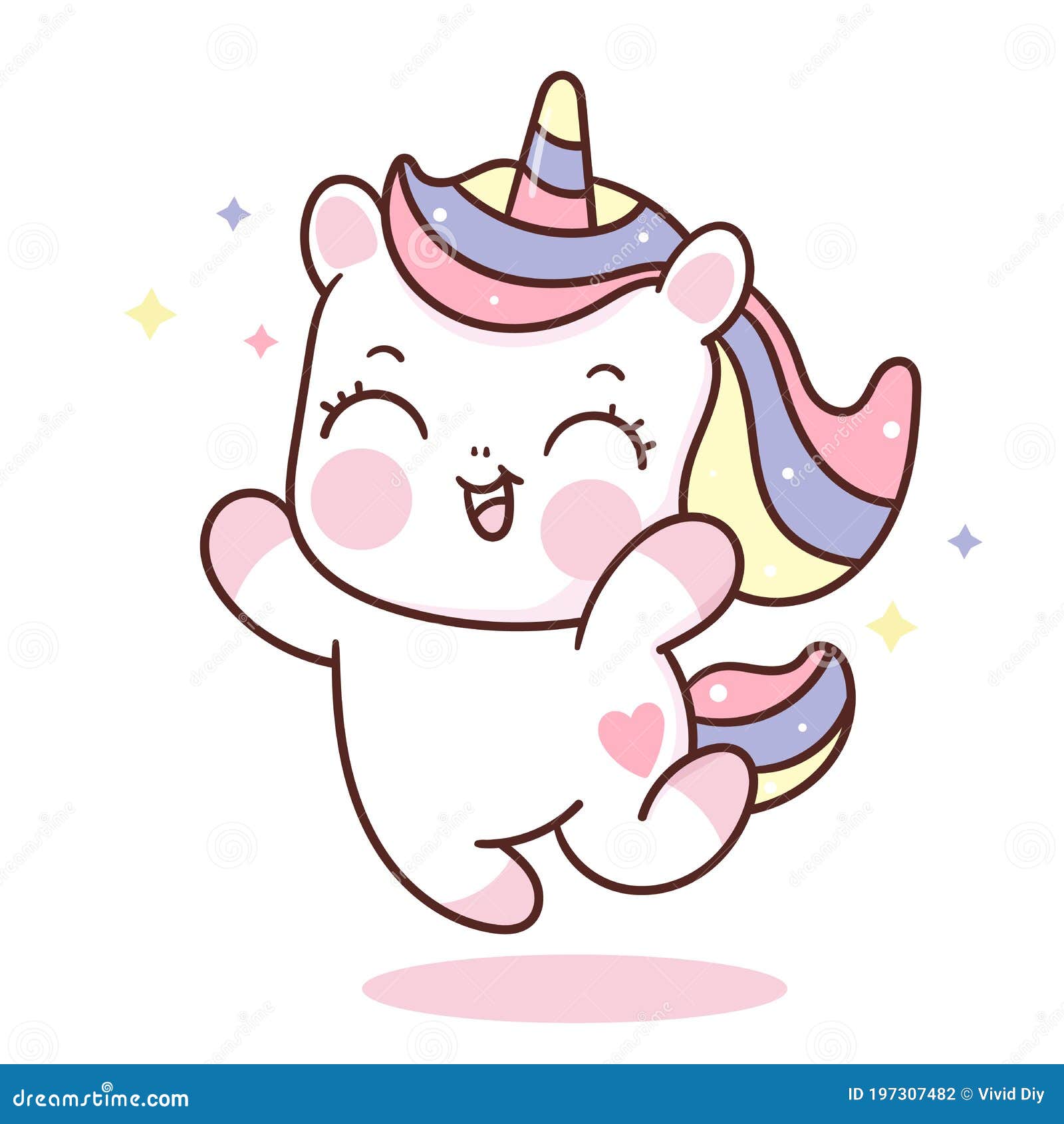 Salto De Dibujos Animados Cute Unicornio En El Pony De Hadas De Aire Fondo  Vectorial Infantil Ilustración del Vector - Ilustración de color, feliz:  197307482