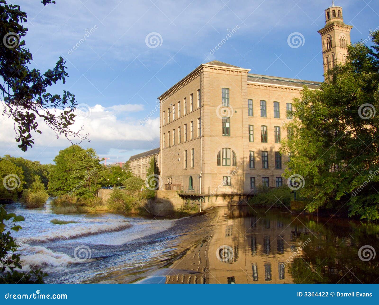 Salts Mill stock photo. Image of water, works, stone, windows 3364422