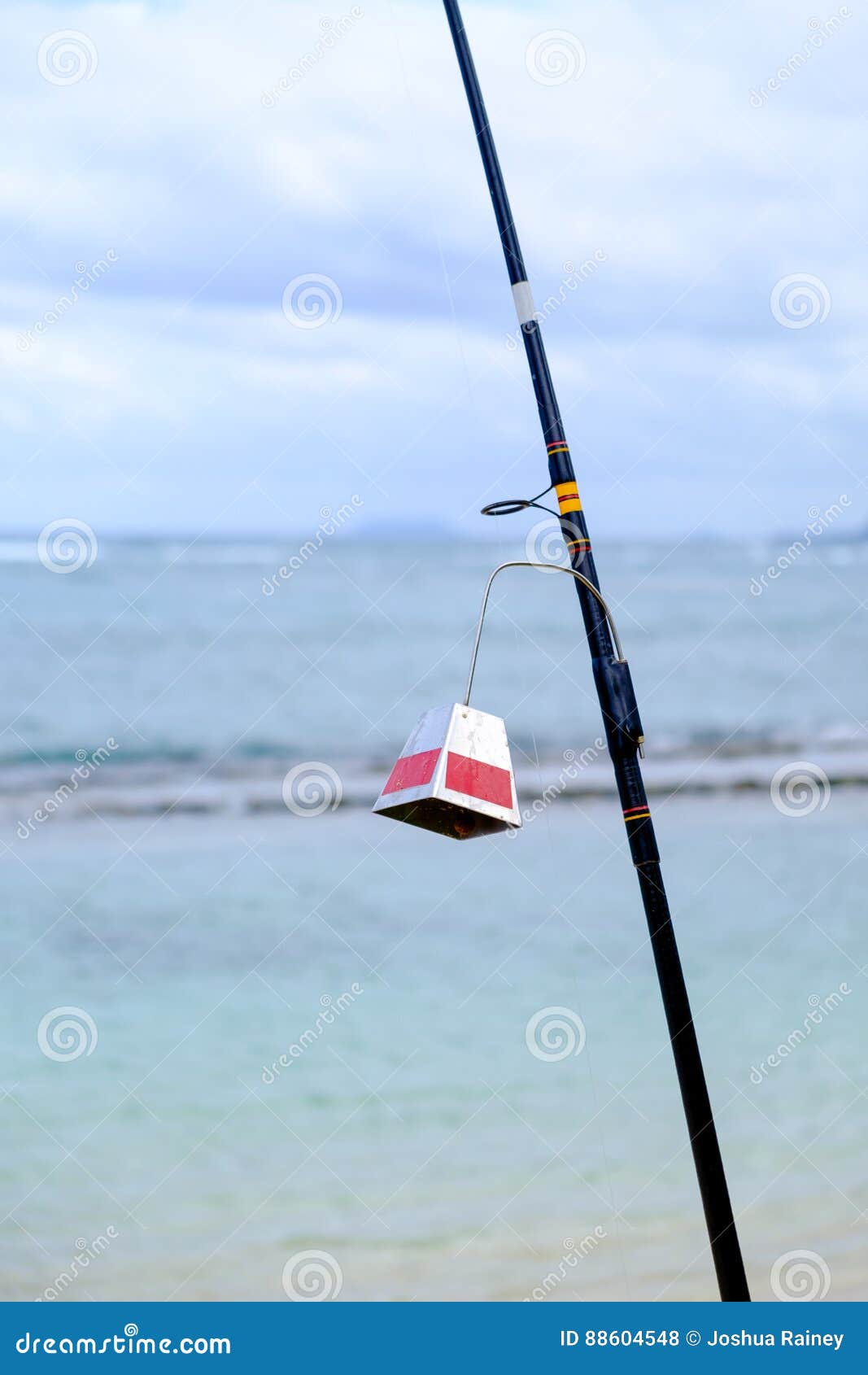 Saltwater Fishing Pole and Ocean Stock Photo - Image of hawaiian