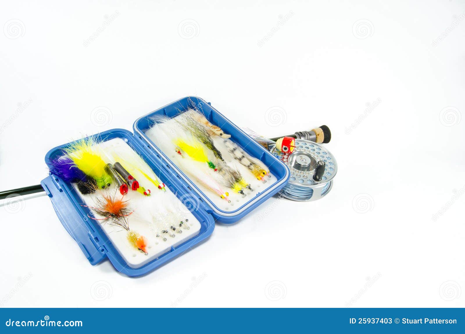 Saltwater Fly Rod and Reel with Fly Box Stock Image Image of barb