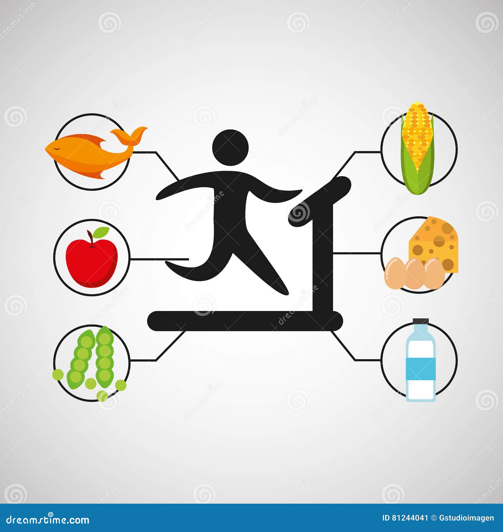 Salud De La Nutrición De La Máquina Que Camina Del Hombre Del Deporte  Ilustración del Vector - Ilustración de deporte, fondo: 81244041