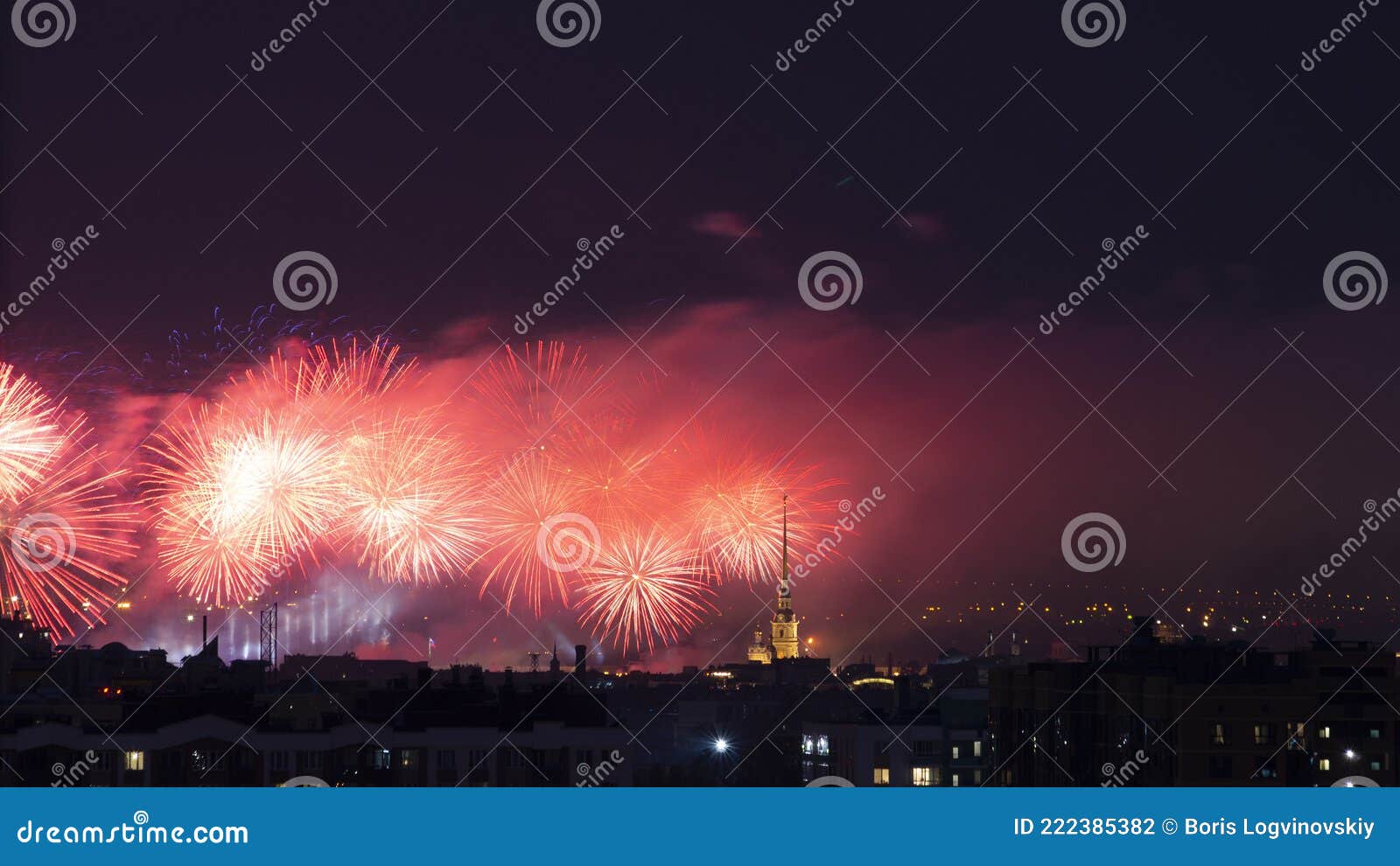 salute fireworks celebratory gunfire in city at night