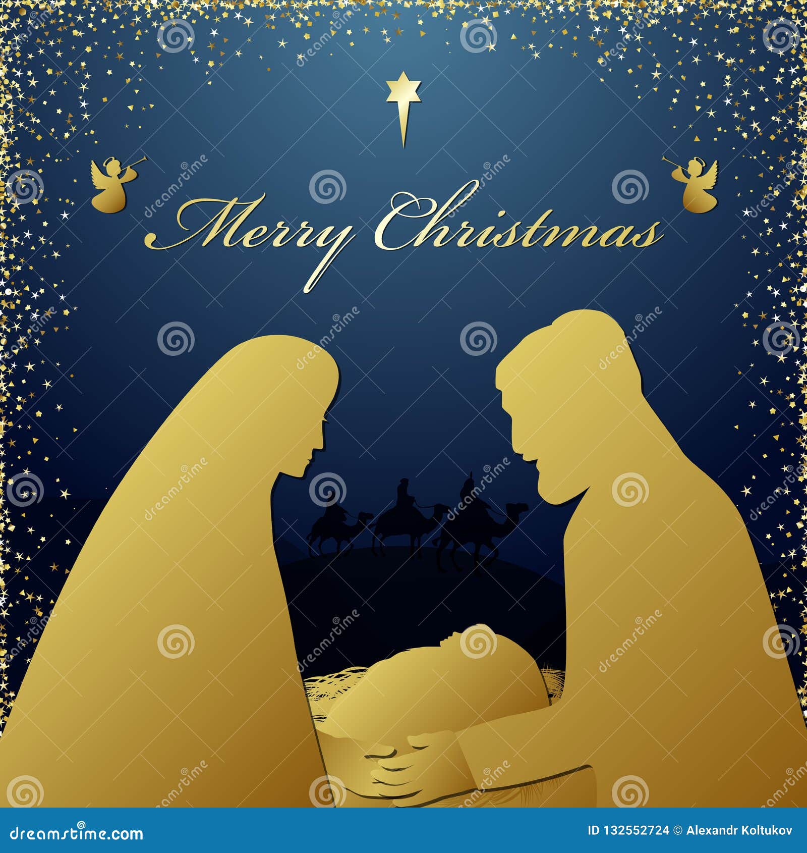 Buon Natale Religioso.Saluti Religiosi Di Notte Santa Di Buon Natale Illustrazione Vettoriale Illustrazione Di Natale Scheda 132552724