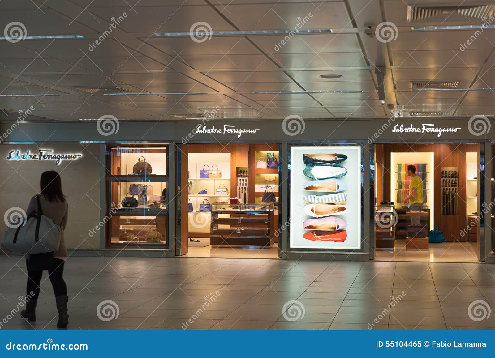 Salvatore Ferragamo Store at Fiumicino Airport in Rome Editorial Image ...