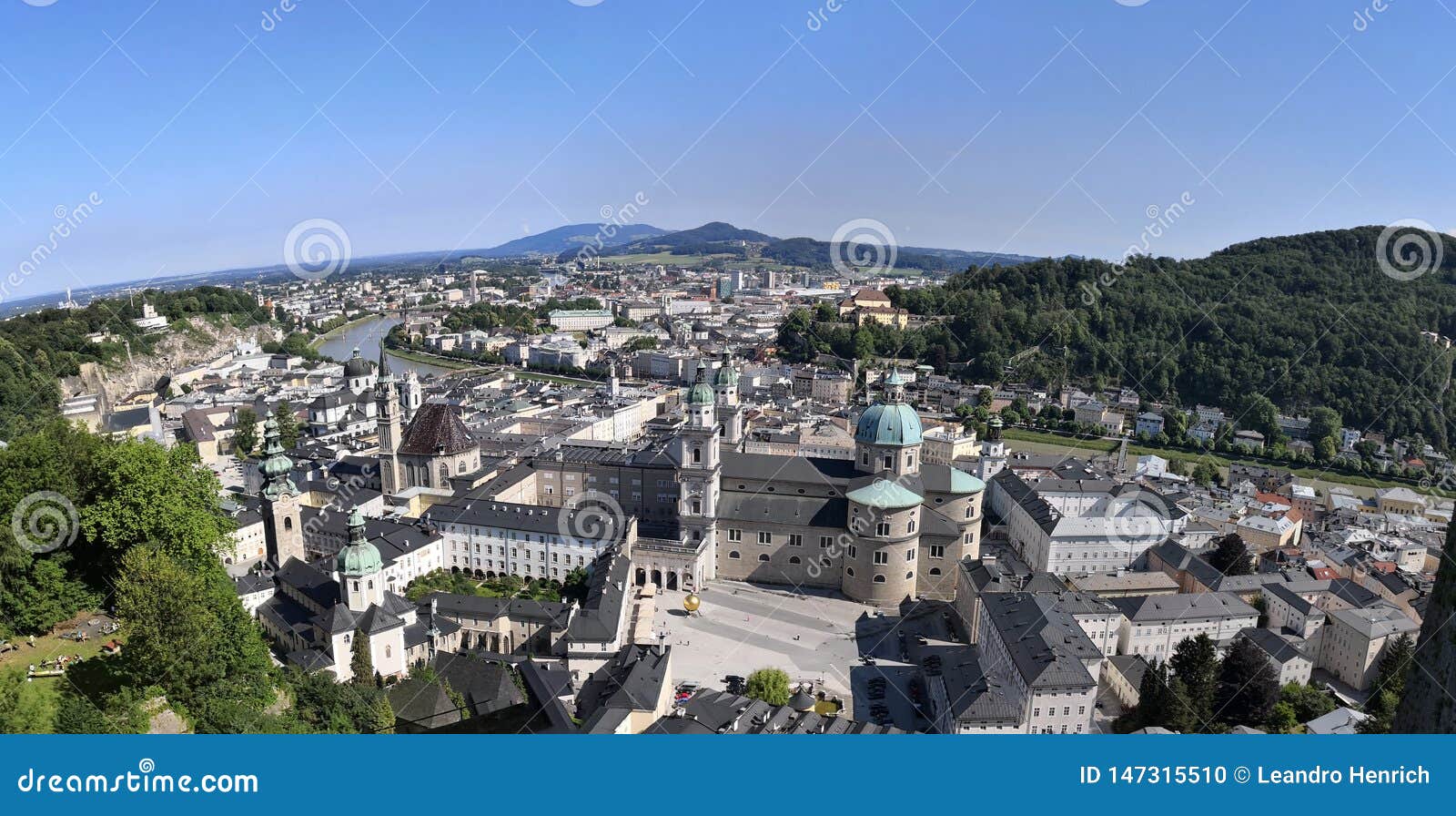 Salzburg, Federal State of Salzburg/Austria; 06/09/2018: Panoramic View ...