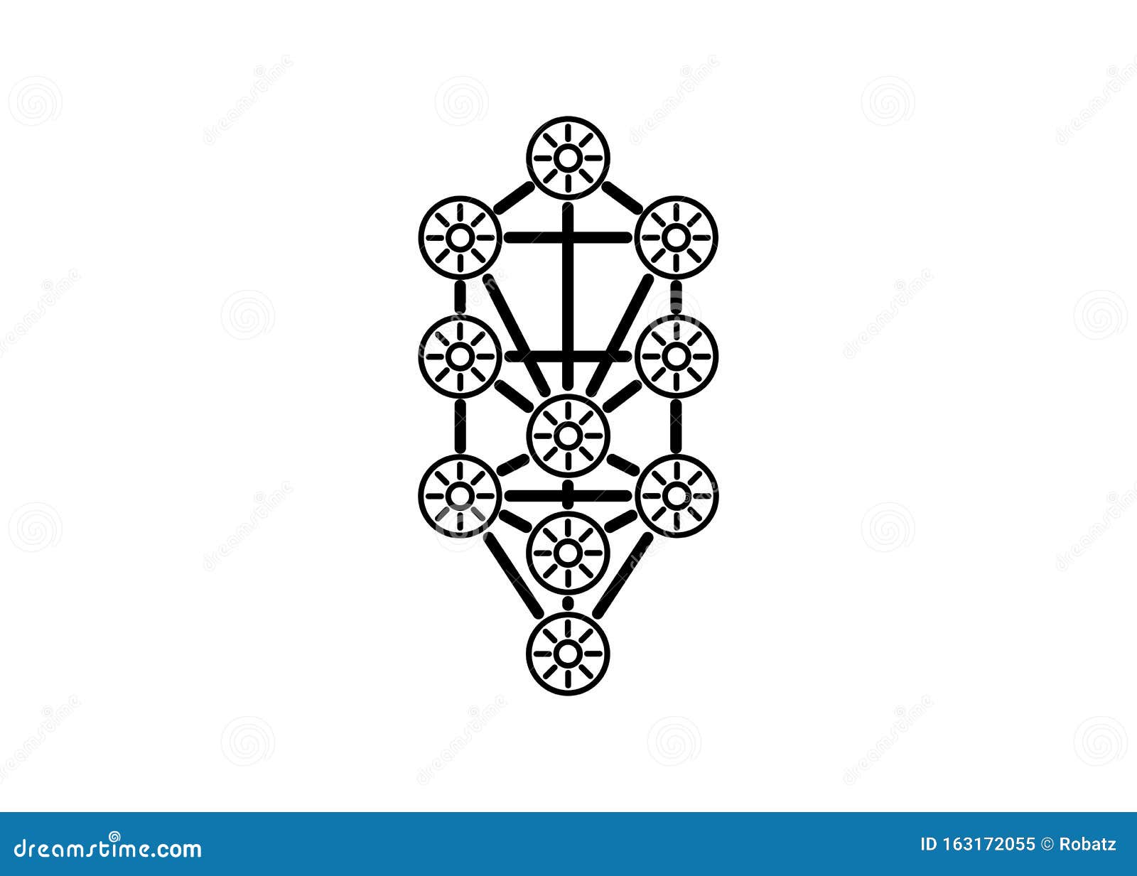 the kabbalah tree of life  icon  .   on white background. tattoo sign. logo main glyph