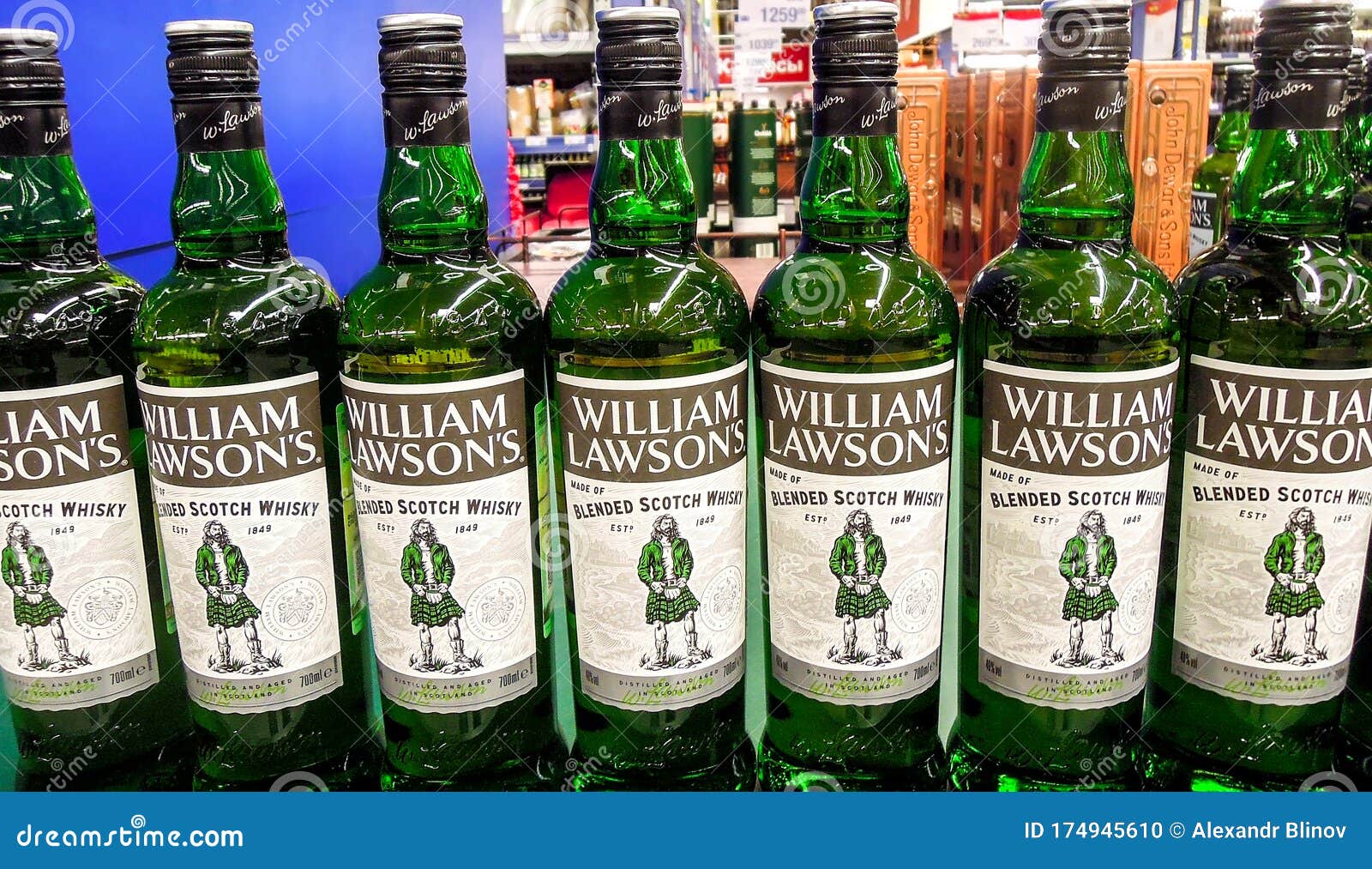 William Lawson`s Whisky Ready for Sale on the Shelf Editorial