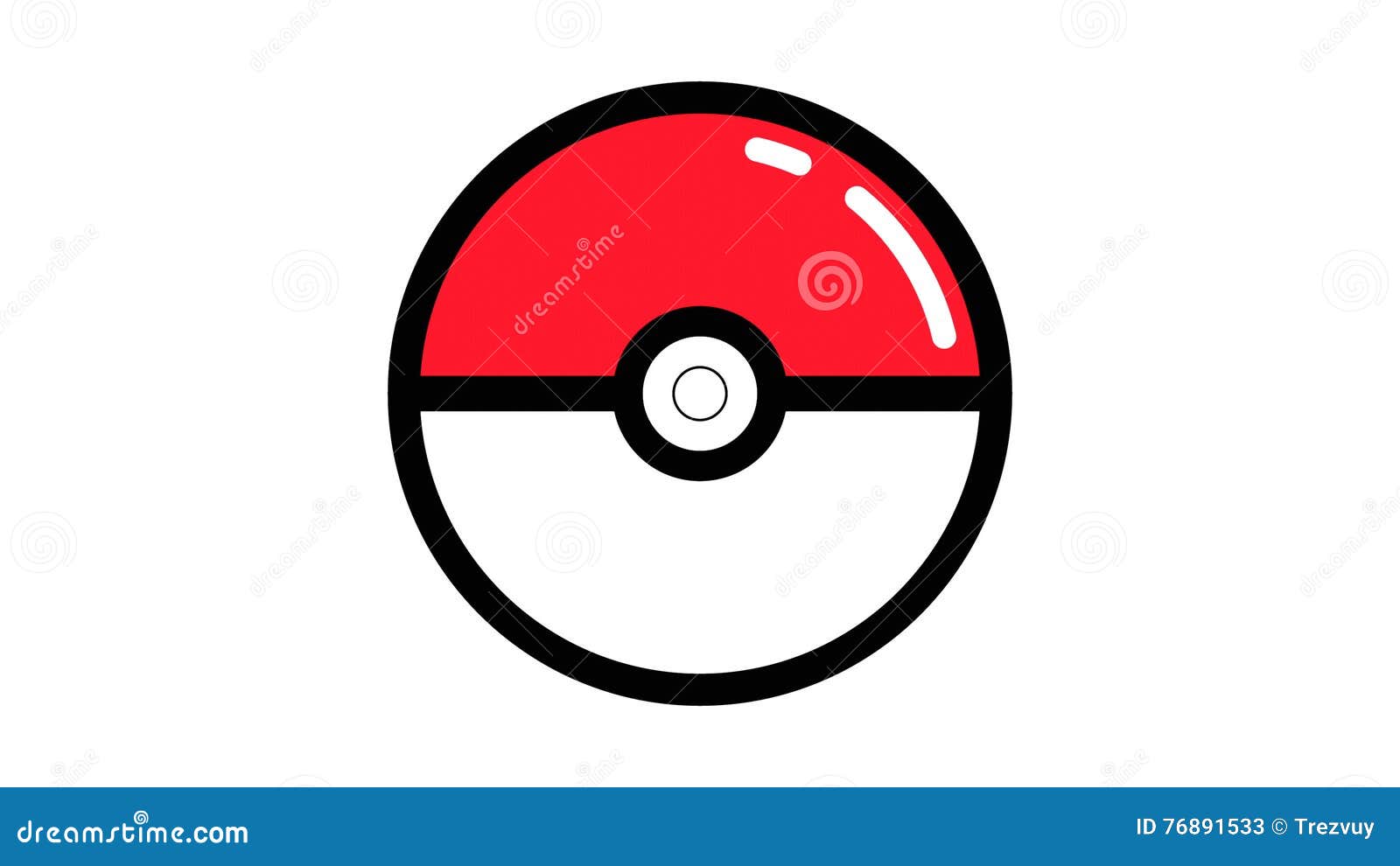 Samara, Rússia - 4 de agosto de 2016: Ícone de Pokeball sobre fundo branco.  Um Pokeball usado