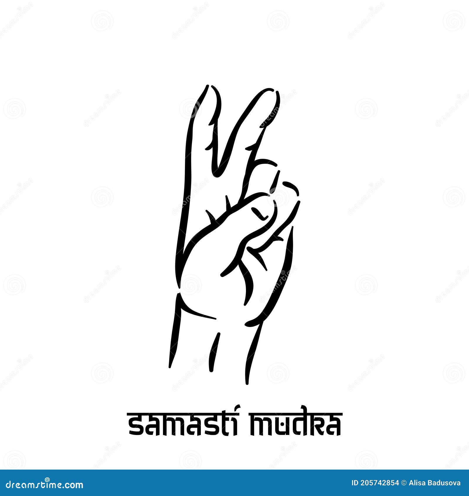 Samasti Mudra. Hand Spirituality Hindu Yoga of Fingers Gesture ...