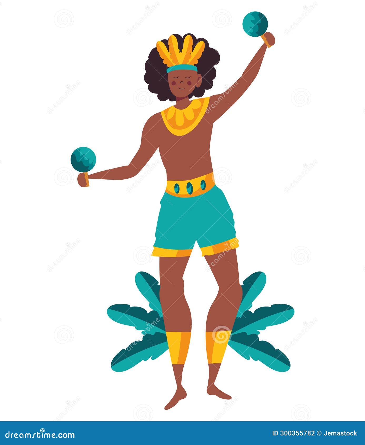 Samba dancer with maracas stock illustration. Illustration of carnival 300355782