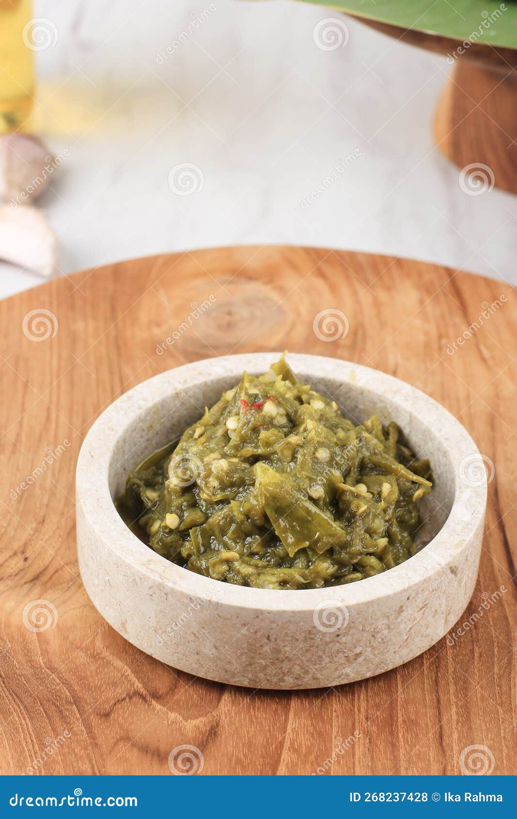 sambal lado mudo cabe ijo. traditional green chili paste