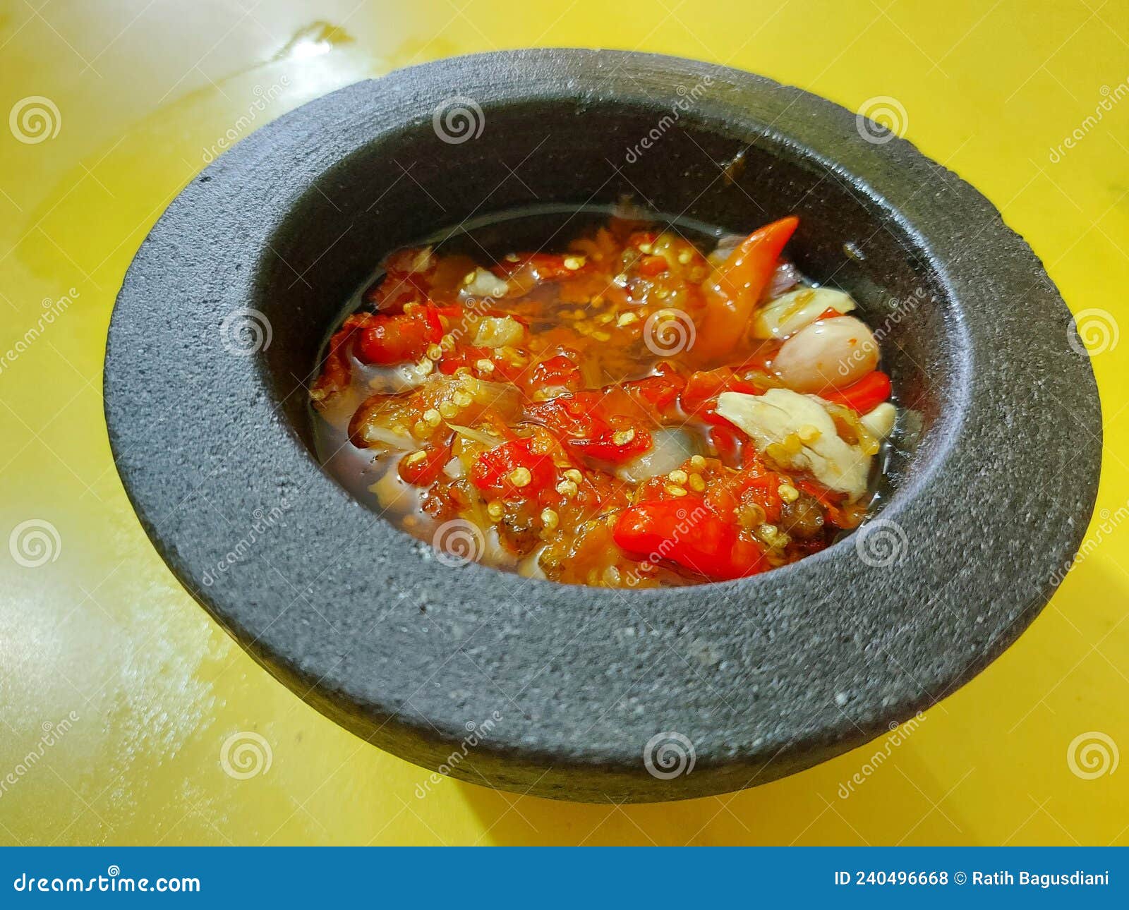 sambal or sambel korek or setan or pedas or cabai or cabe or traditional hot chilli.