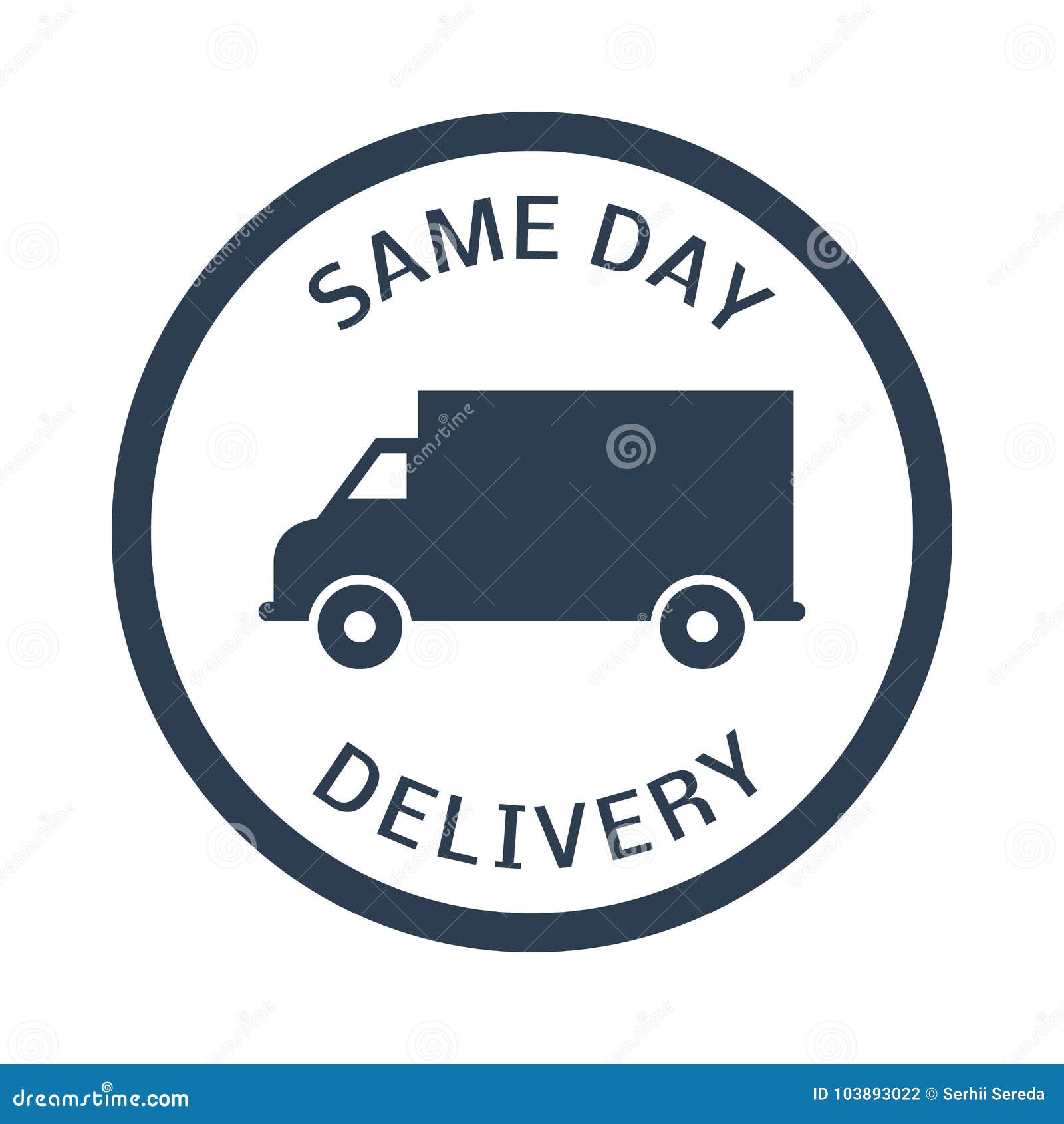 Same day delivery button stock illustration. Illustration of