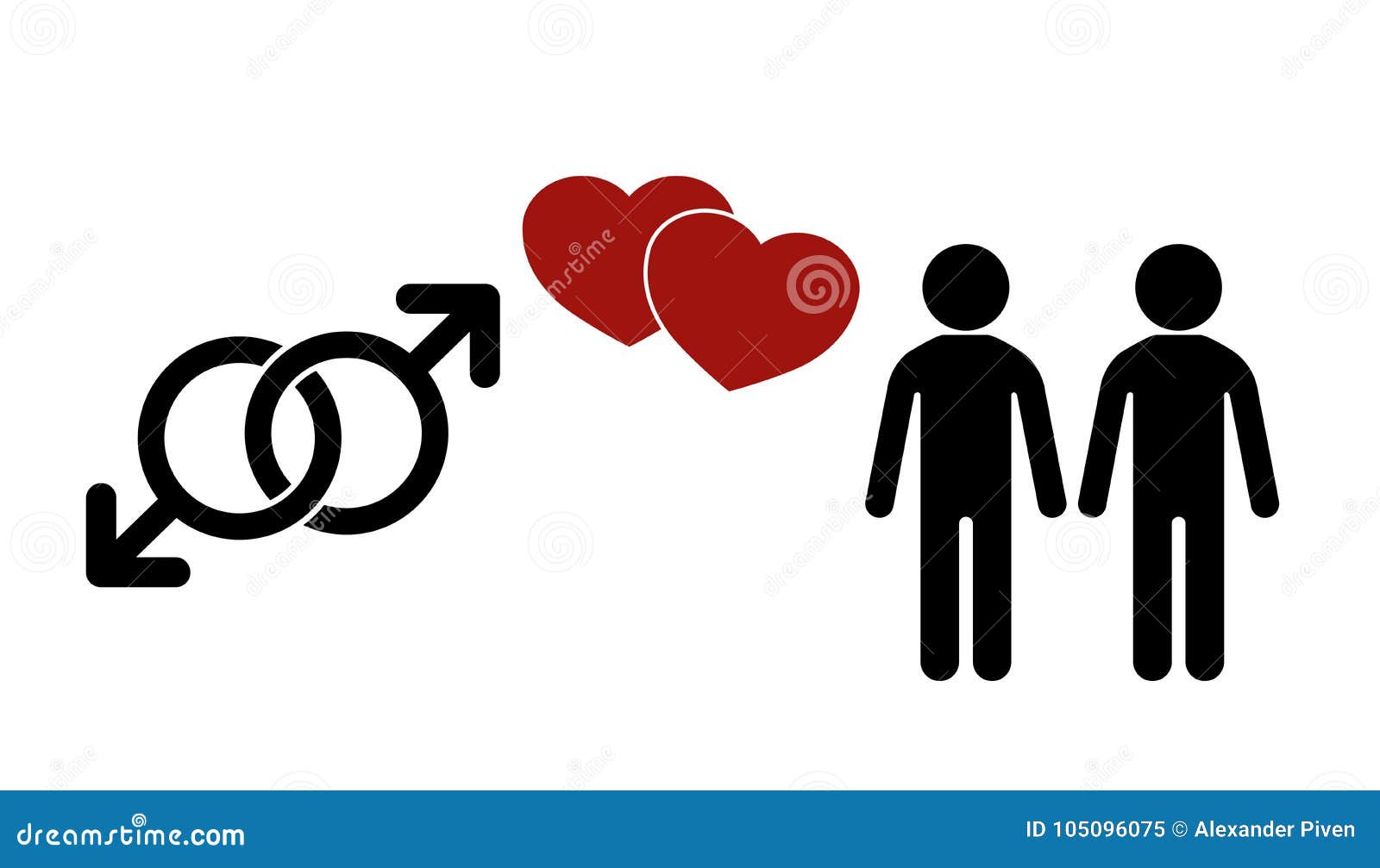 Same Sex Couple Flat Icon Sex Icon Gender Signs Male Symbols Stock Vector Illustration Of