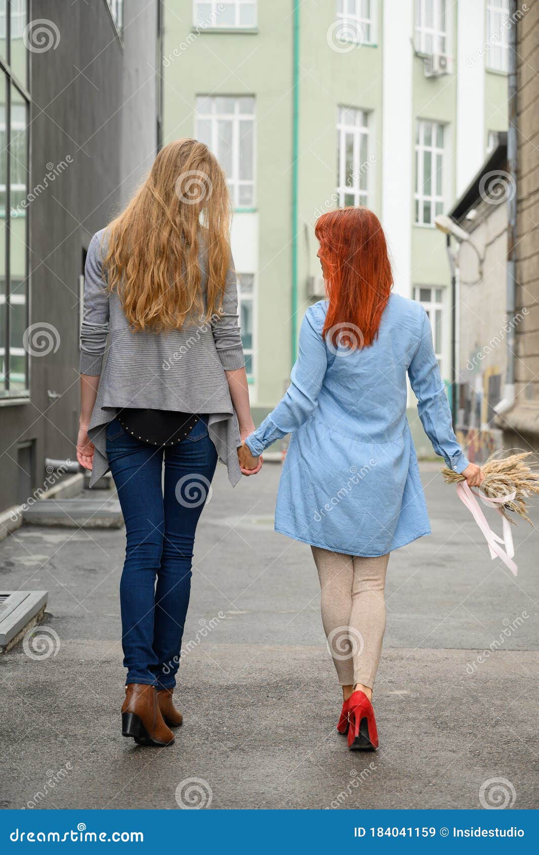 Same Sex Relationships Happy Lesbian Couple Walking Down