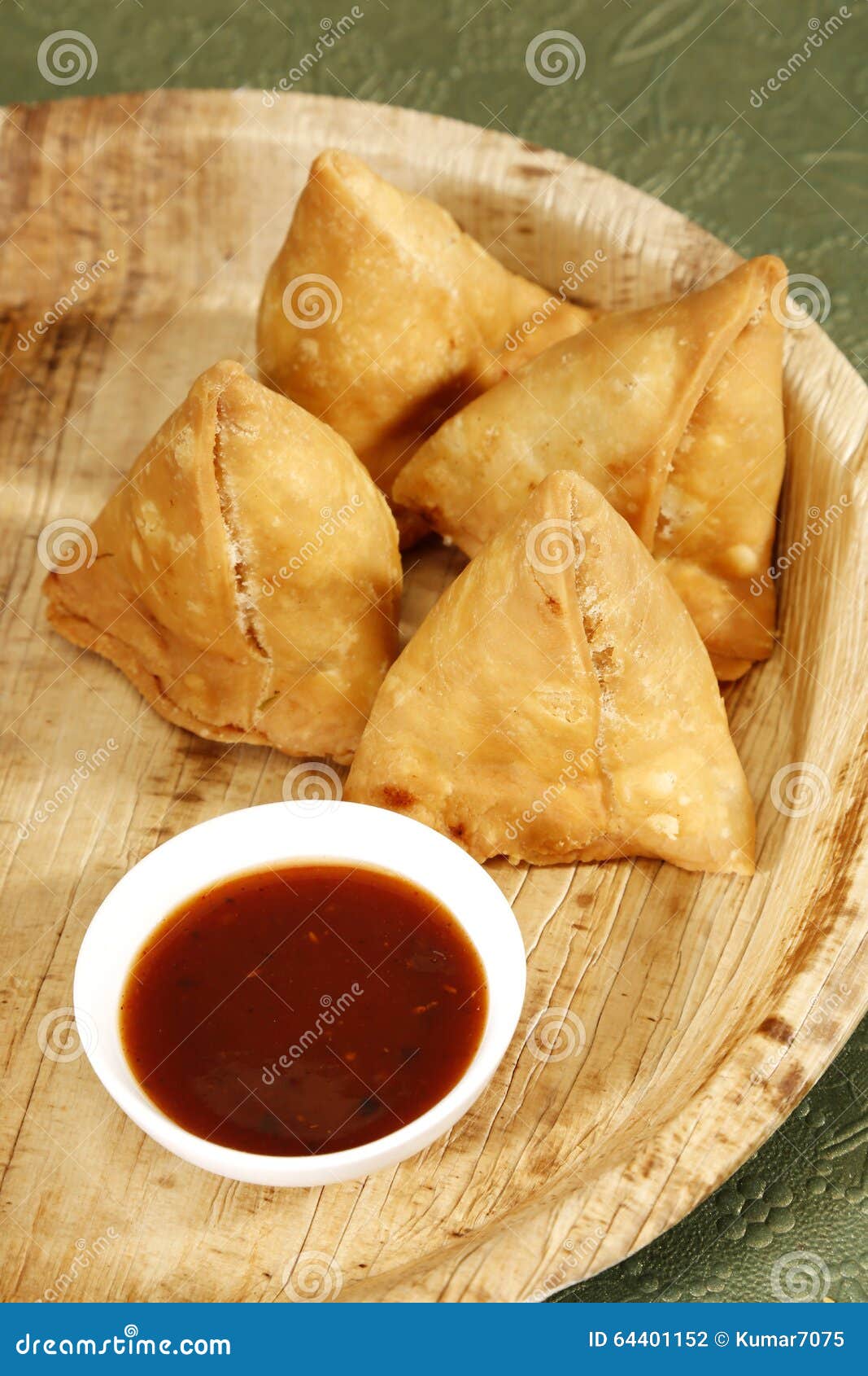 Samosa Deep Fried Patty Filled with Potato & Vegetables Stock Photo