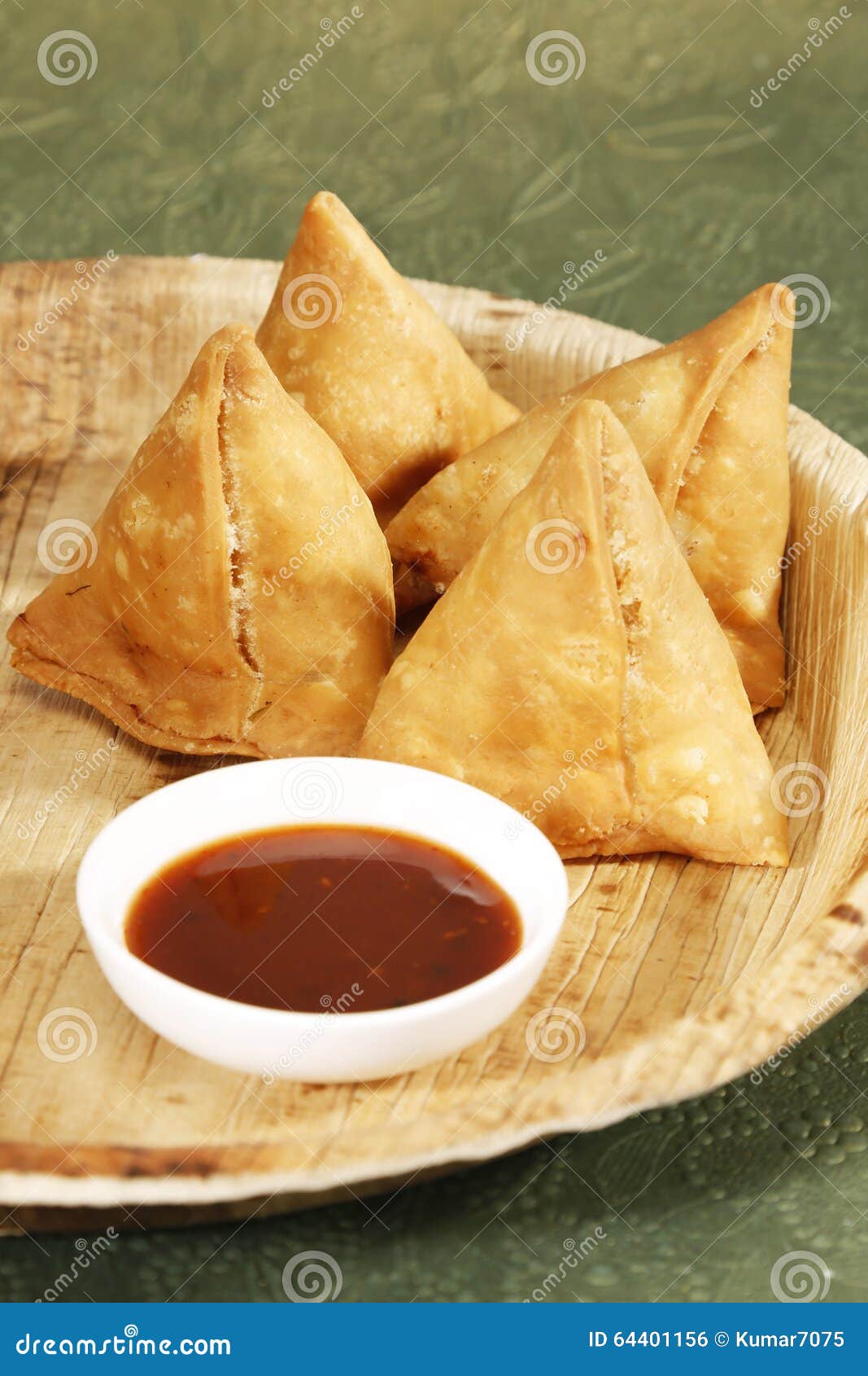 Samosa Deep Fried Patty Filled with Potato & Vegetables Stock Photo