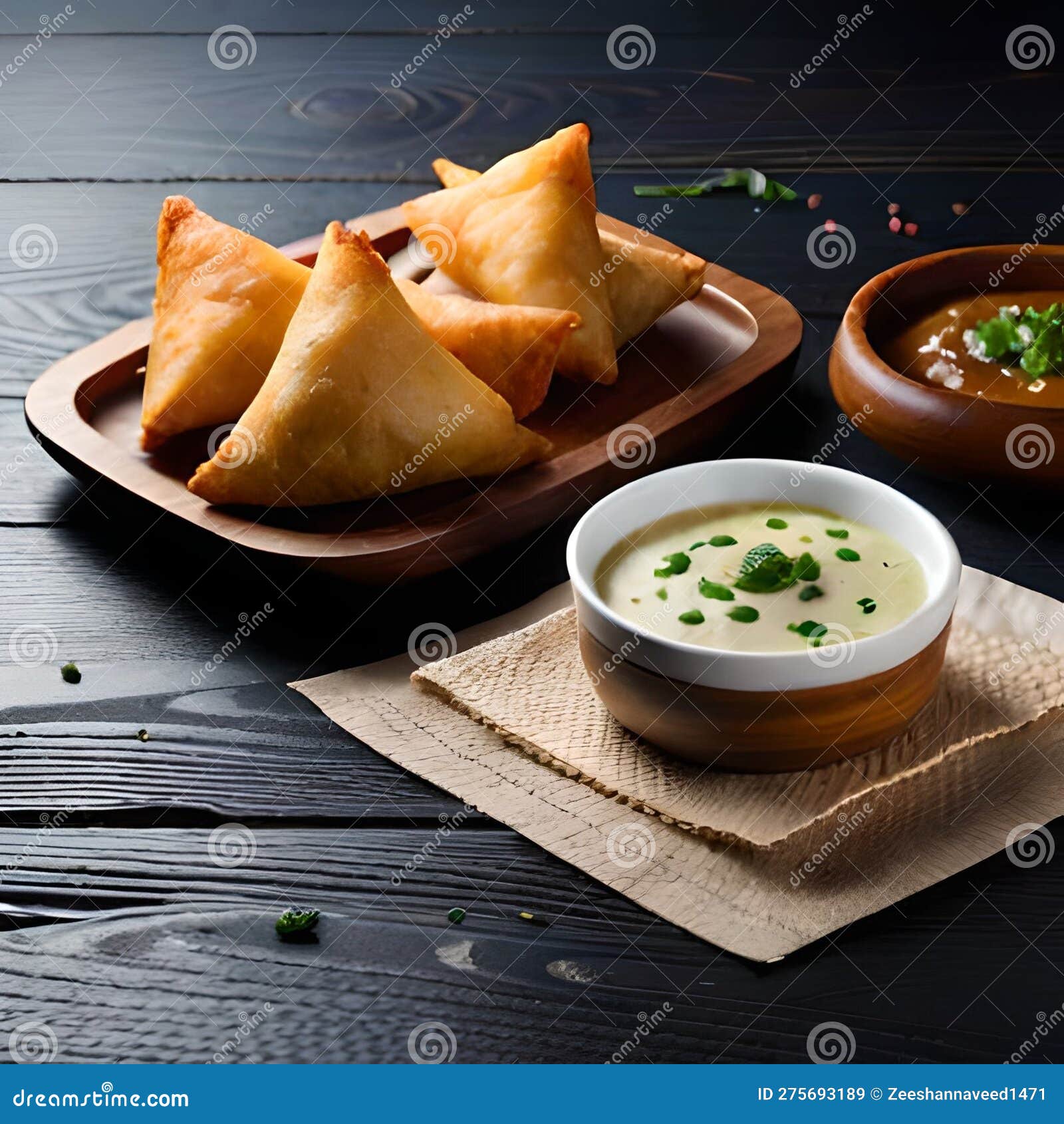 Samosa Popular Indian Snack. Stock Illustration - Illustration of