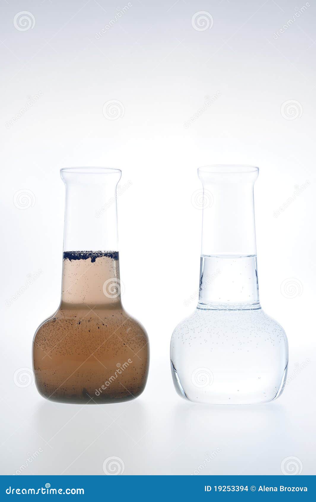 sample of clean and dirty water