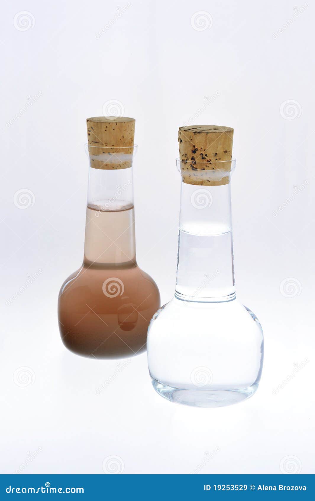 sample of clean and dirty water 