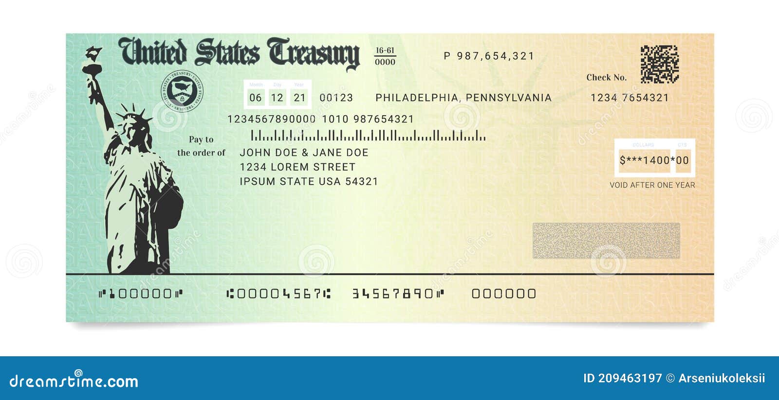 sample of the fake us stimulus check