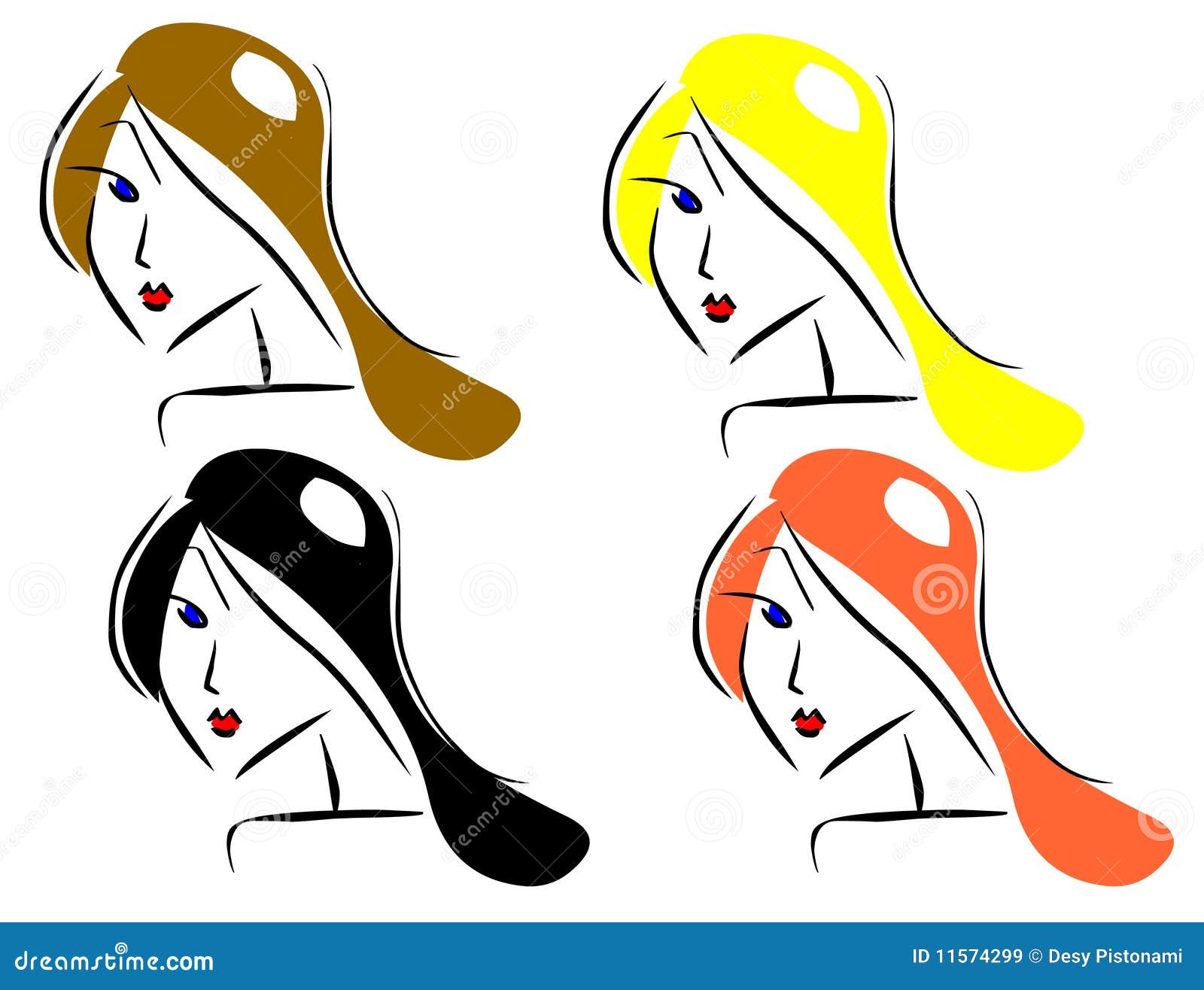 Sample haircolors stock vector. Illustration of hairstyle - 11574299