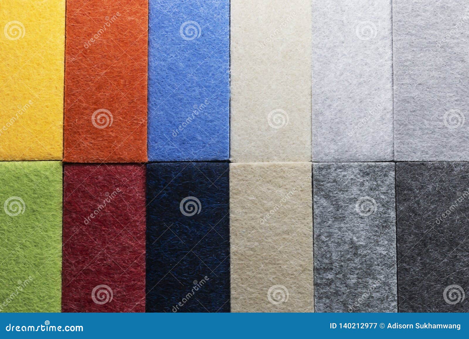 Sample Of Multi Colored Materials For Soundproof Wall