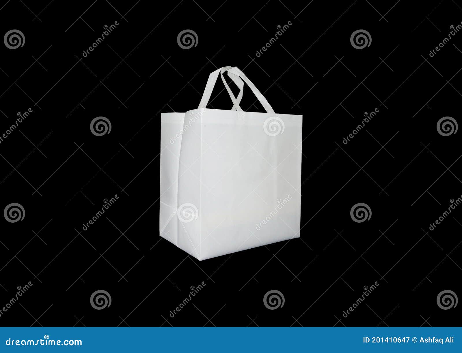 Image of Empty Mockup Bags Isolated On Table With White Background. Eco Bags.  Copy Space For Text.-FP136760-Picxy