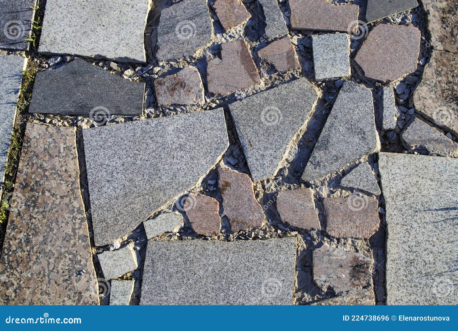 Sample of Paving Stones with Decorative Unevenly Laid Stones Stock