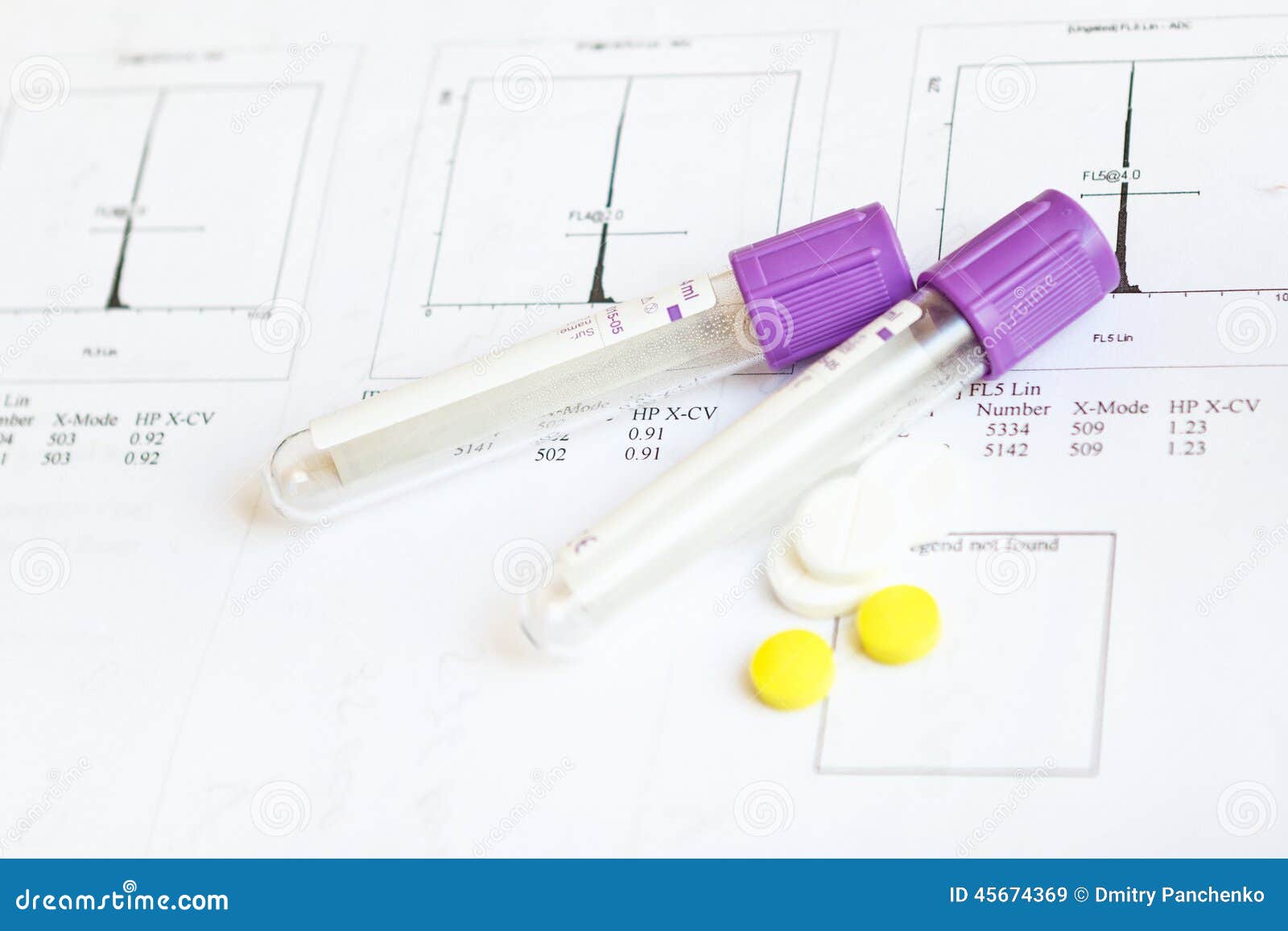 Sample Tubes and Pills on Test Stock Image - Image of test ...