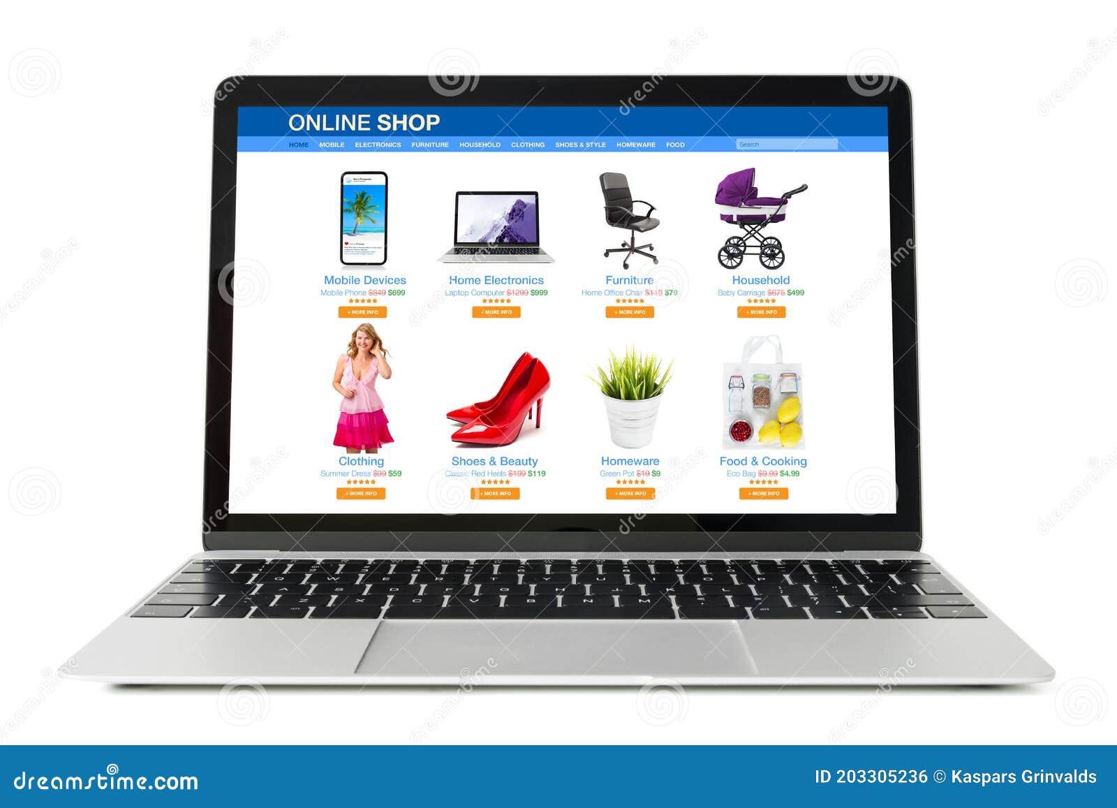 site of Online Store Viewed on Laptop Computer Stock Photo Image