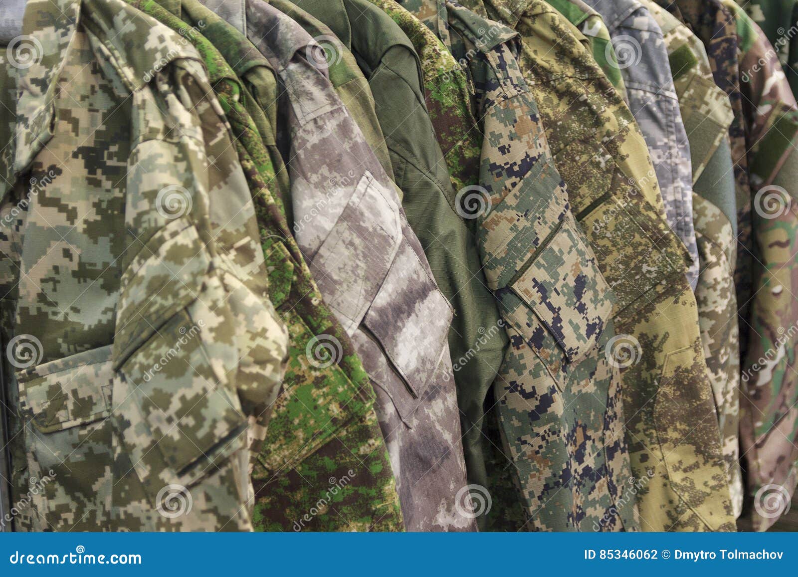 Samples Camouflage Military Clothes Stock Photo Image of guard, industry 85346062