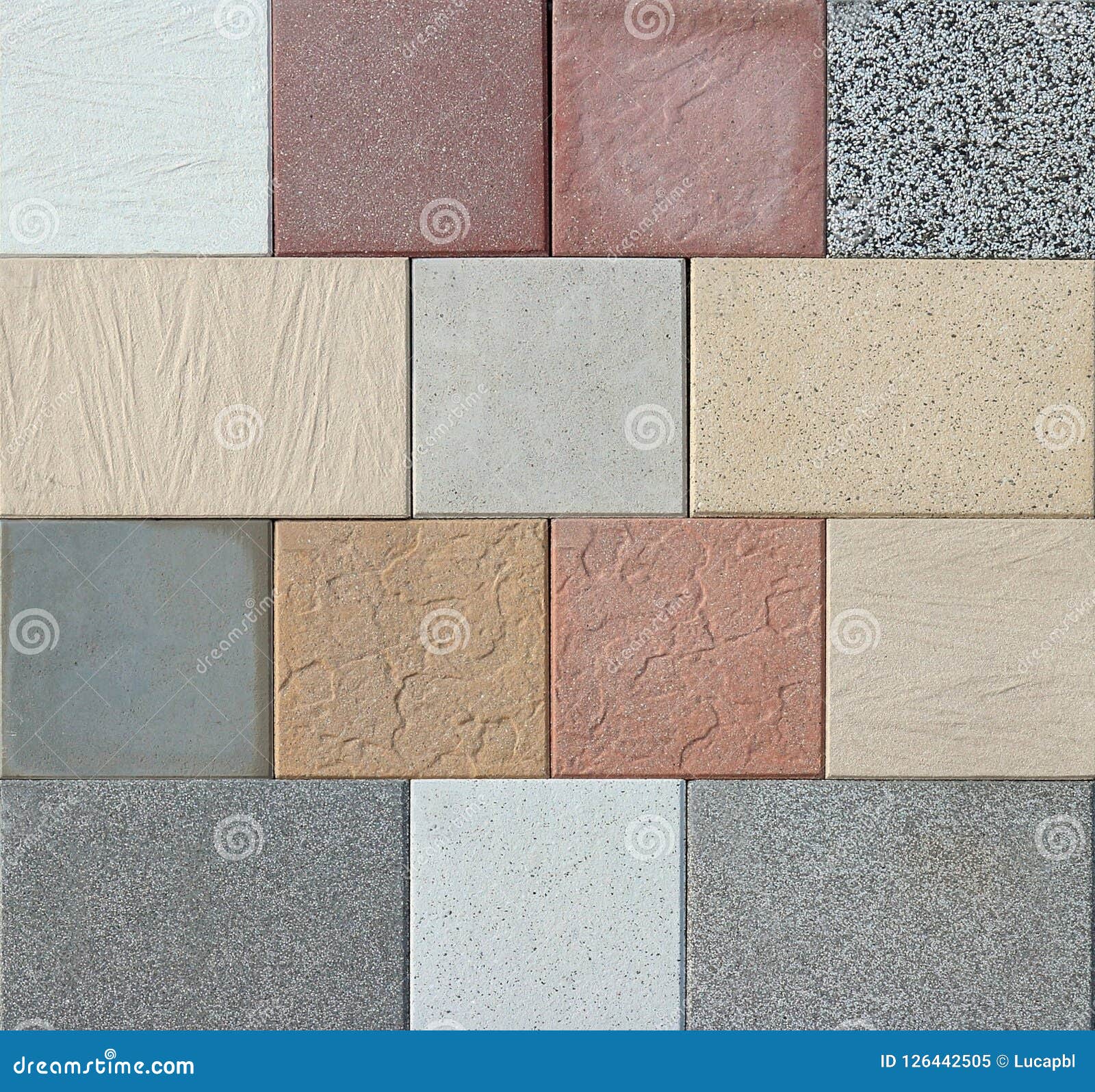 Samples Of Colorful Outdoor Stone Tiles Stock Image Image Of
