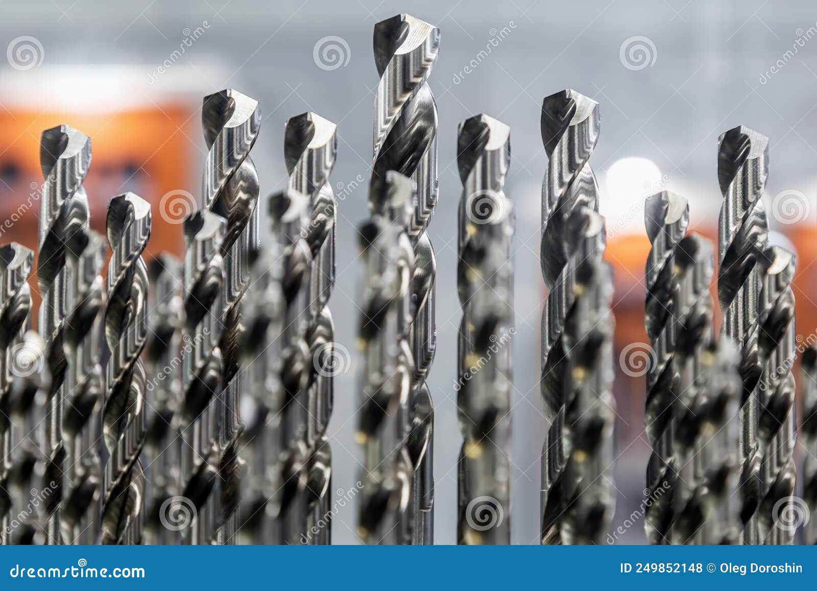 Samples of Various Milling Cutters and Drills for Industry Stock Photo