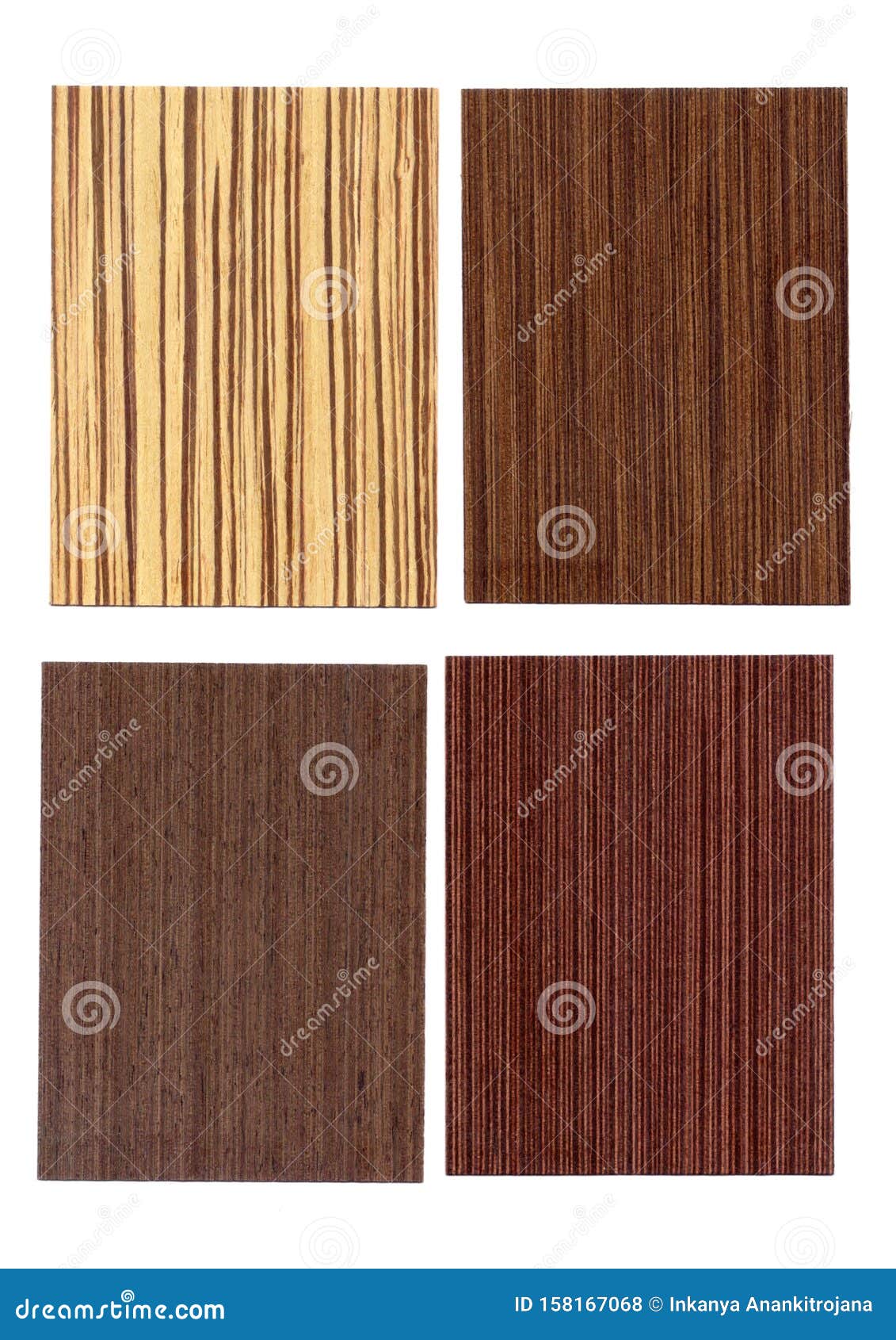 Samples Of Veneer Wood On White Background Stock Photo