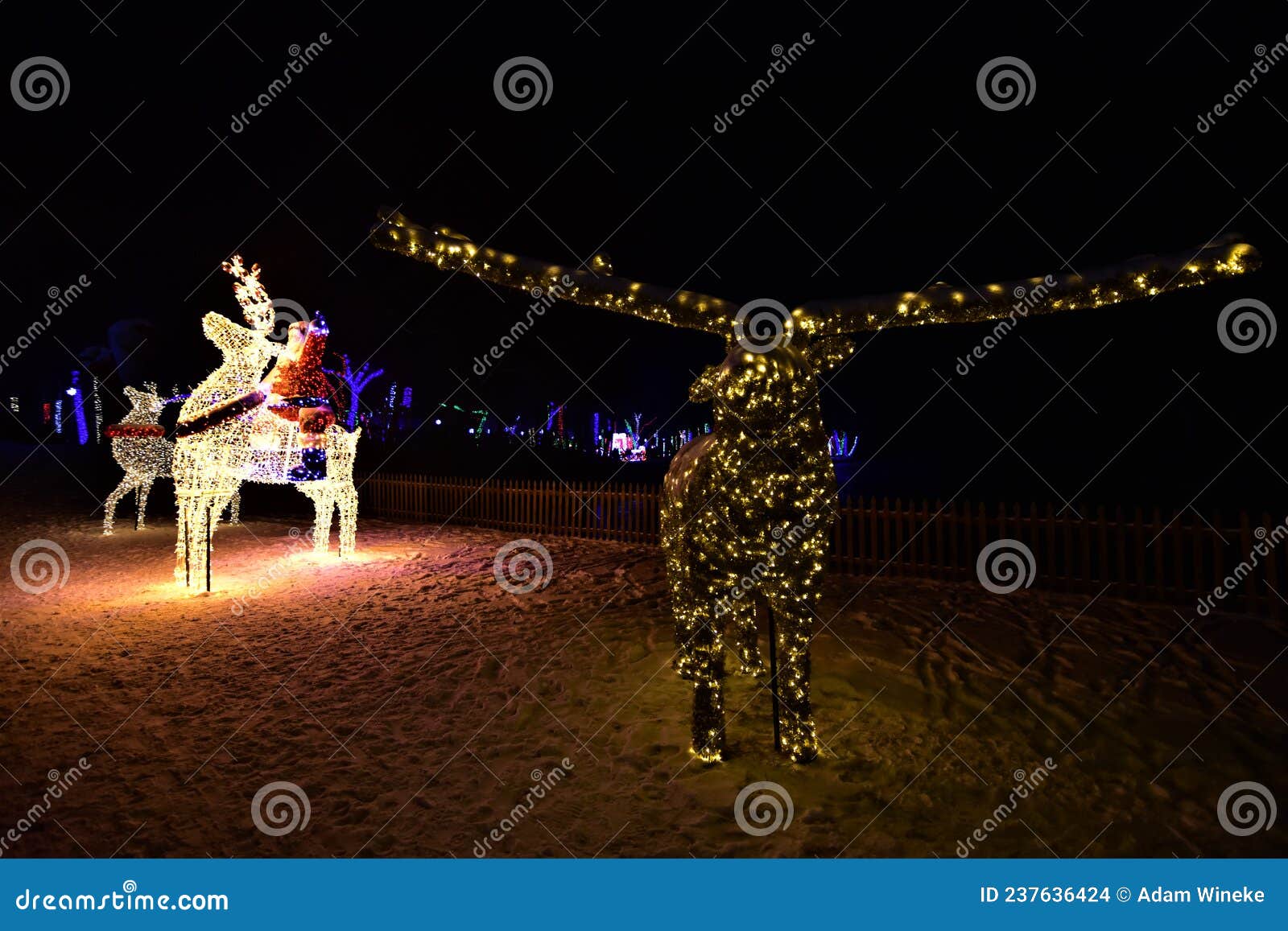 Sams Christmas Village Somerset Wisconsin Light Display Lighted Moose