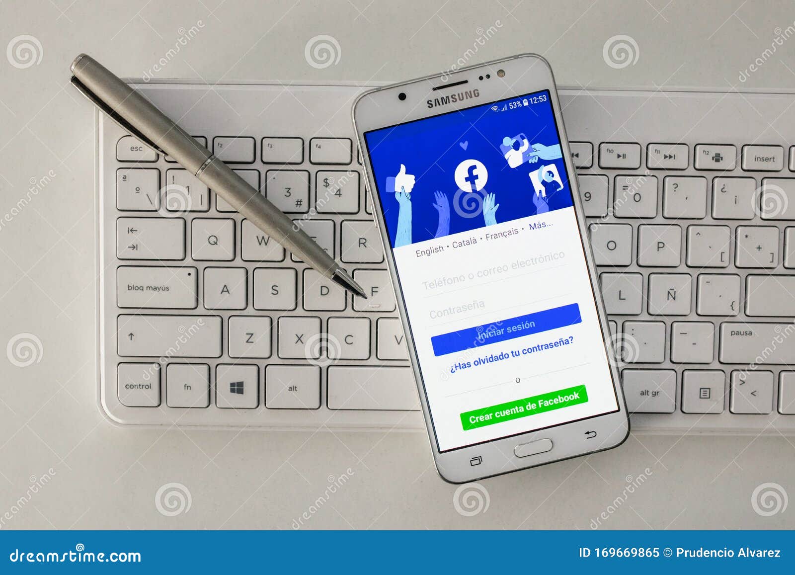 Samsung Phone Screen With Facebook Application On Android System