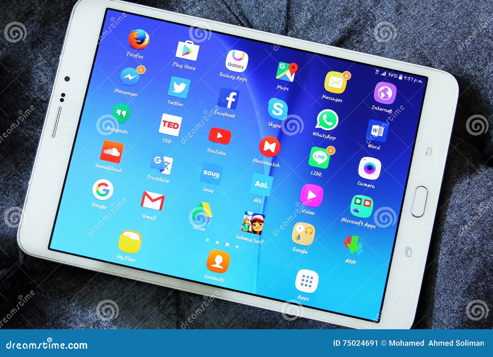 Samsung Tab S2 With Android Applications Icons Editorial ...