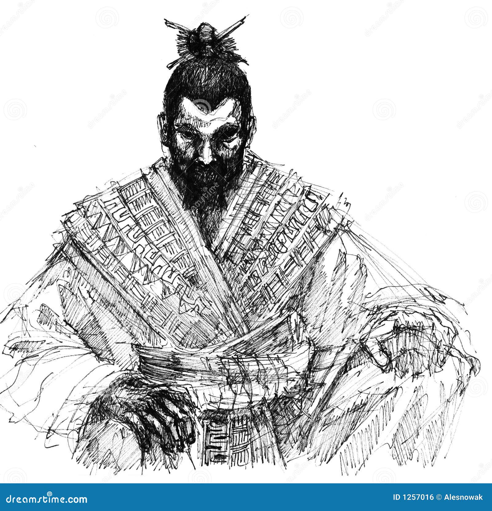 ancient samurai drawing