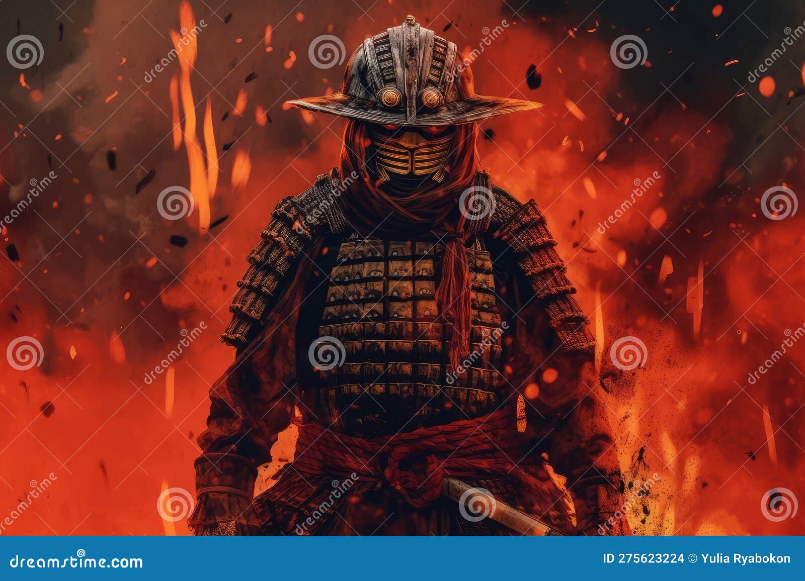 samurai fire digitalart. generate ai