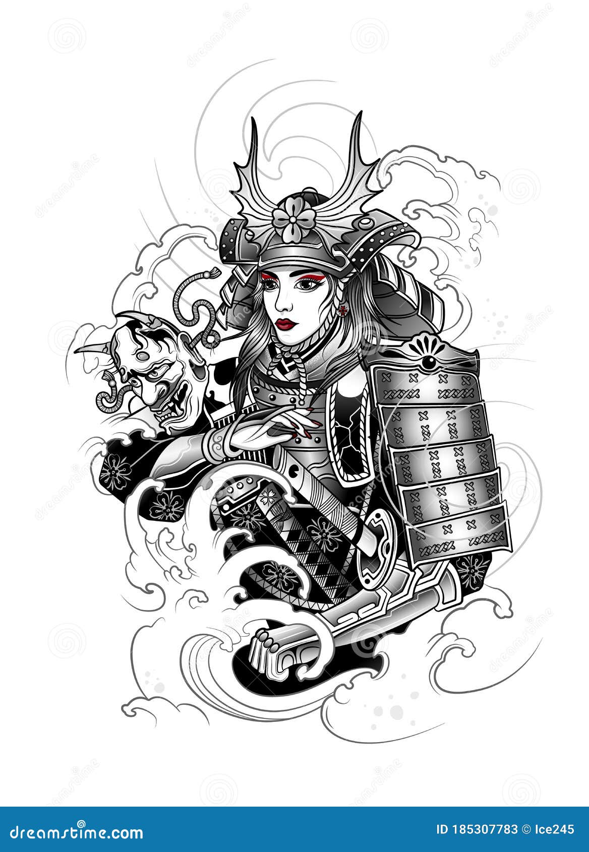Samurai Girl Circlethe Characters Mean Way Stock Illustration 1249414096 |  Shutterstock